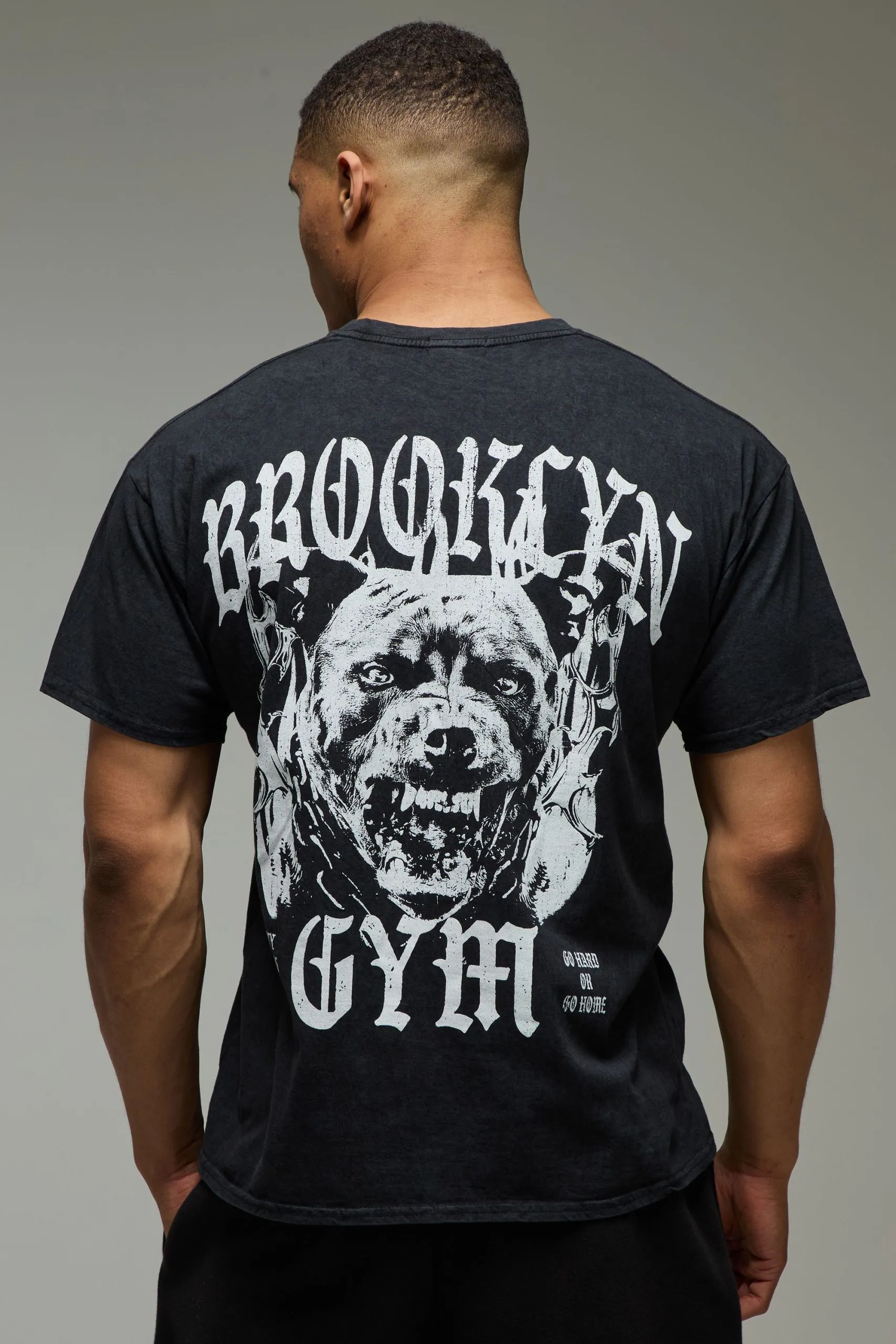 Man Active Washed Brooklyn Gym Oversized T-shirt