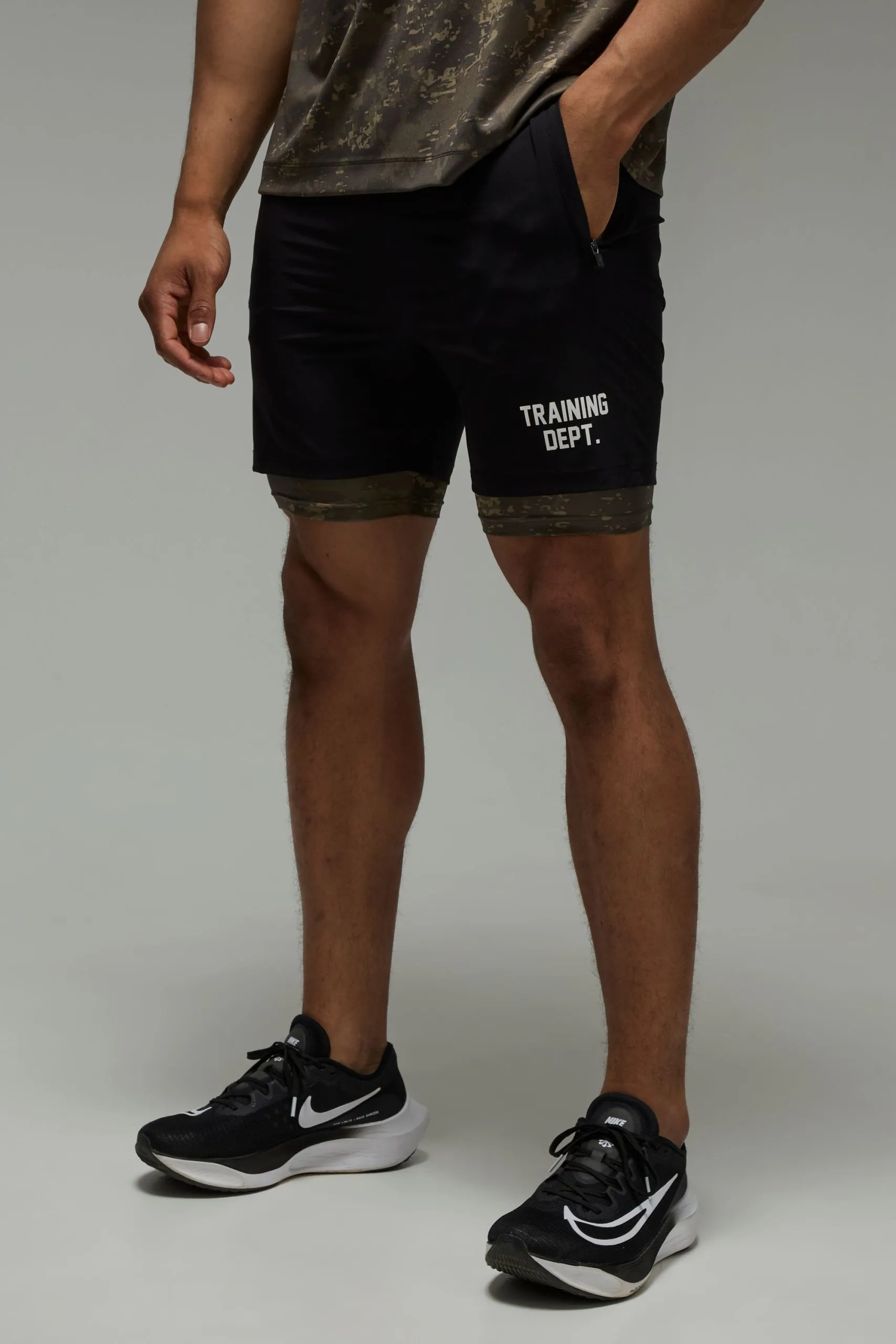 Training Dept 2 In 1 Camo Short