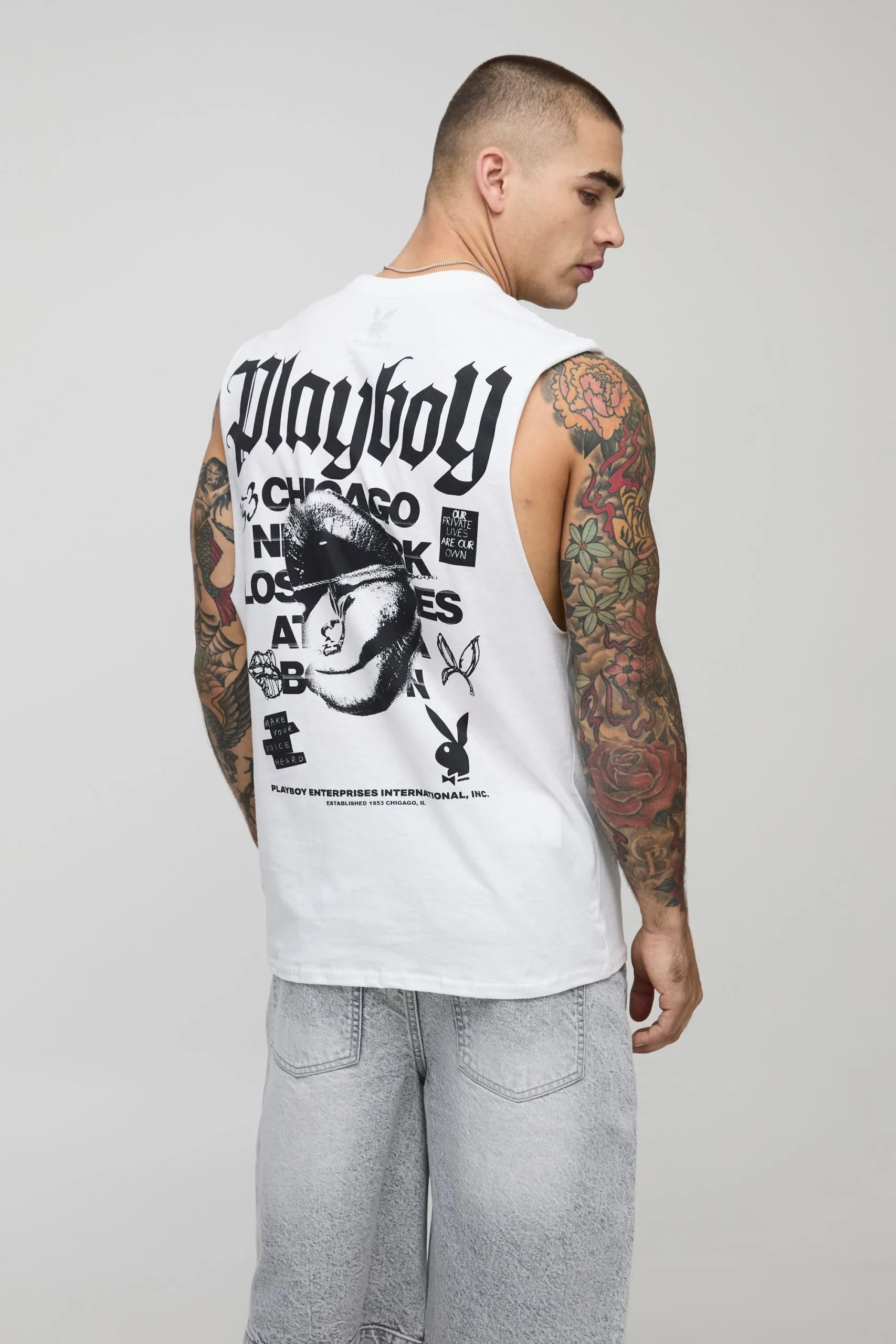 Playboy License Printed Droparm Tank