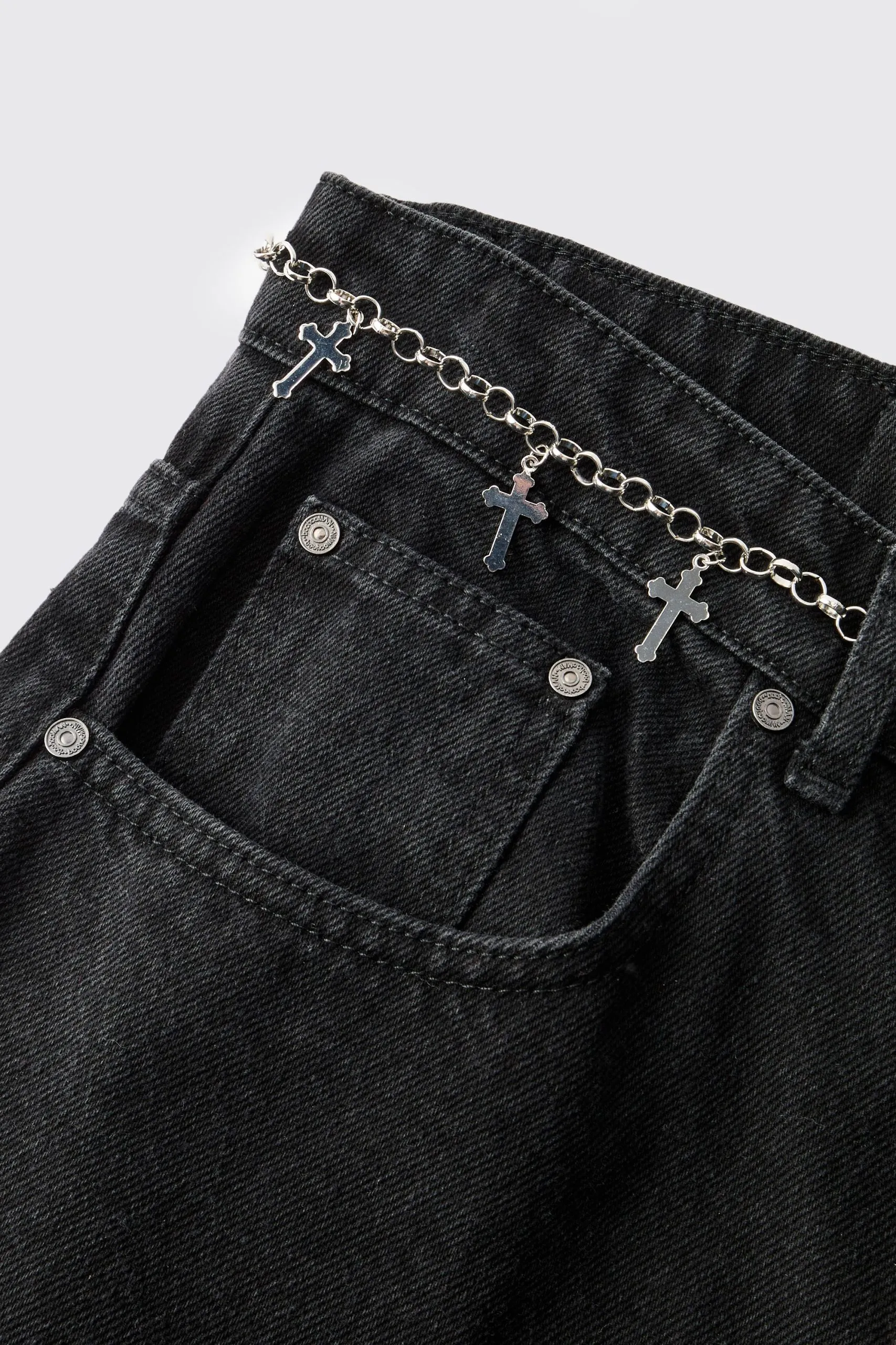 Cross Charm Chain Belt