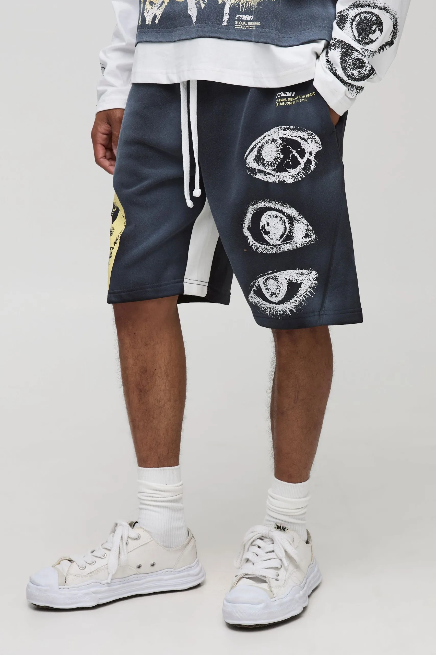Oversized Ofclman Graphic Gusset Mid Length Shorts