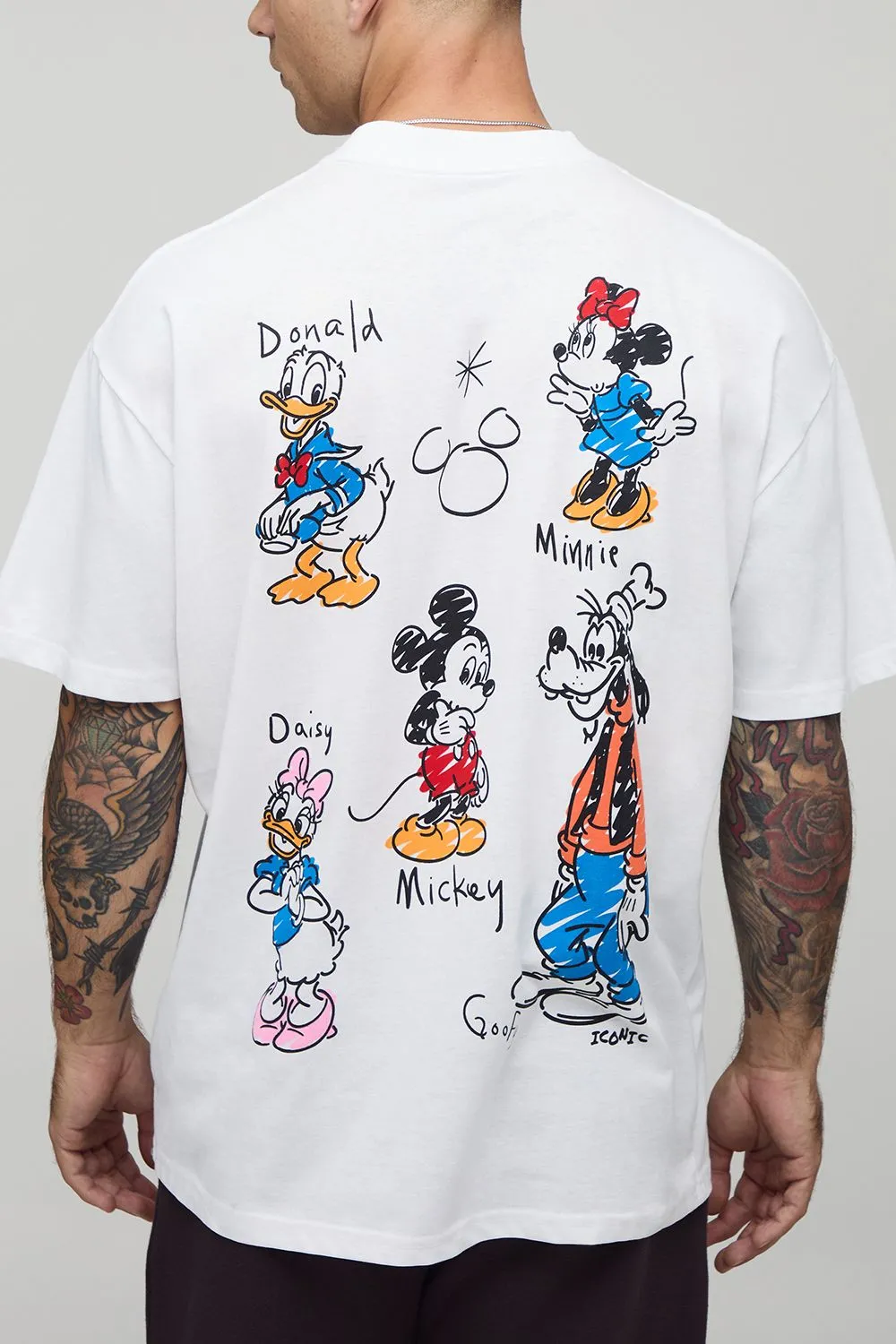 White Oversized Disney Mickey Mouse License T-Shirt