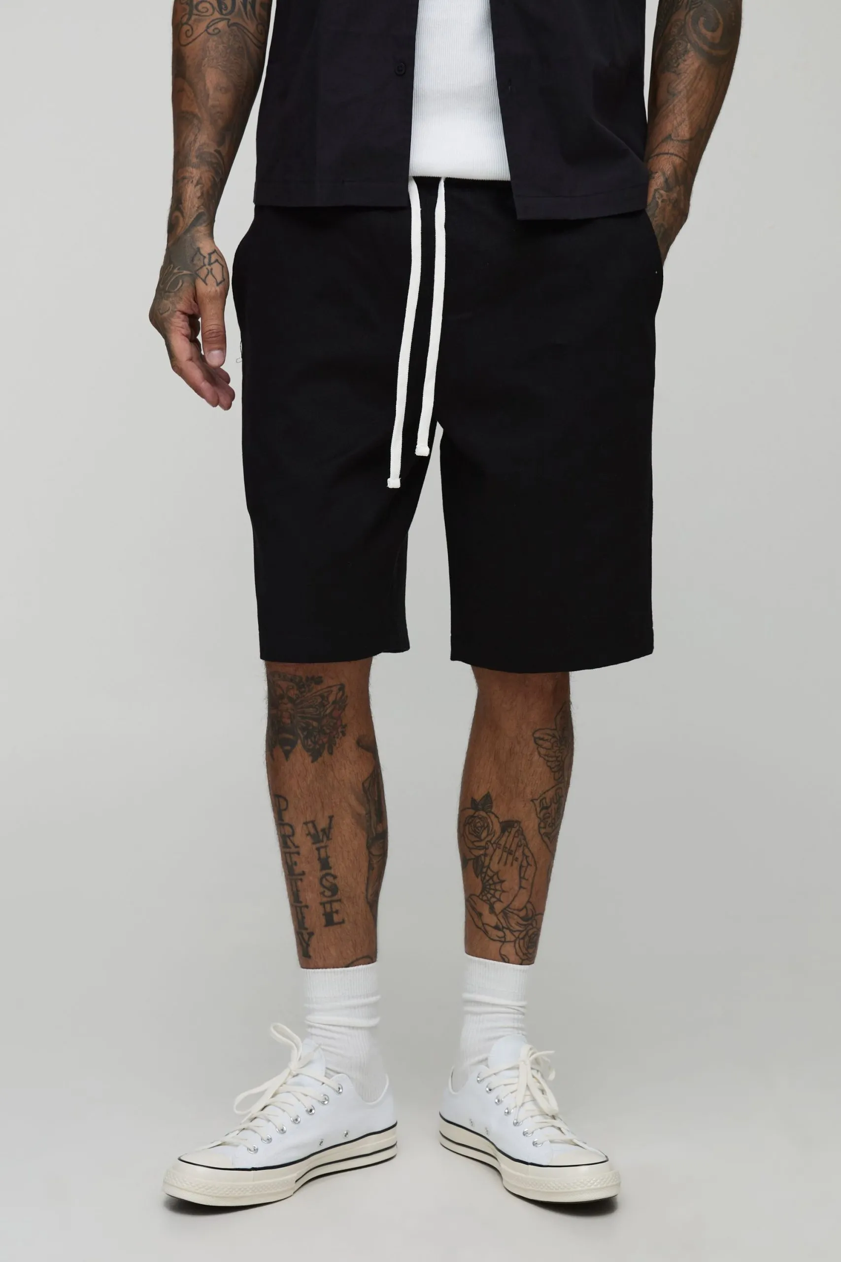 Tall Elasticated Waist Baggy Fit Shorts