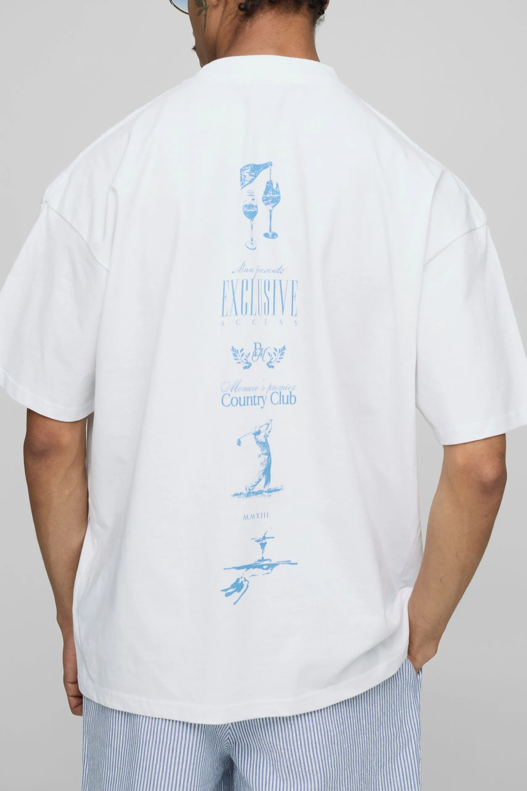 White Oversized Monaco Country Club T-Shirt