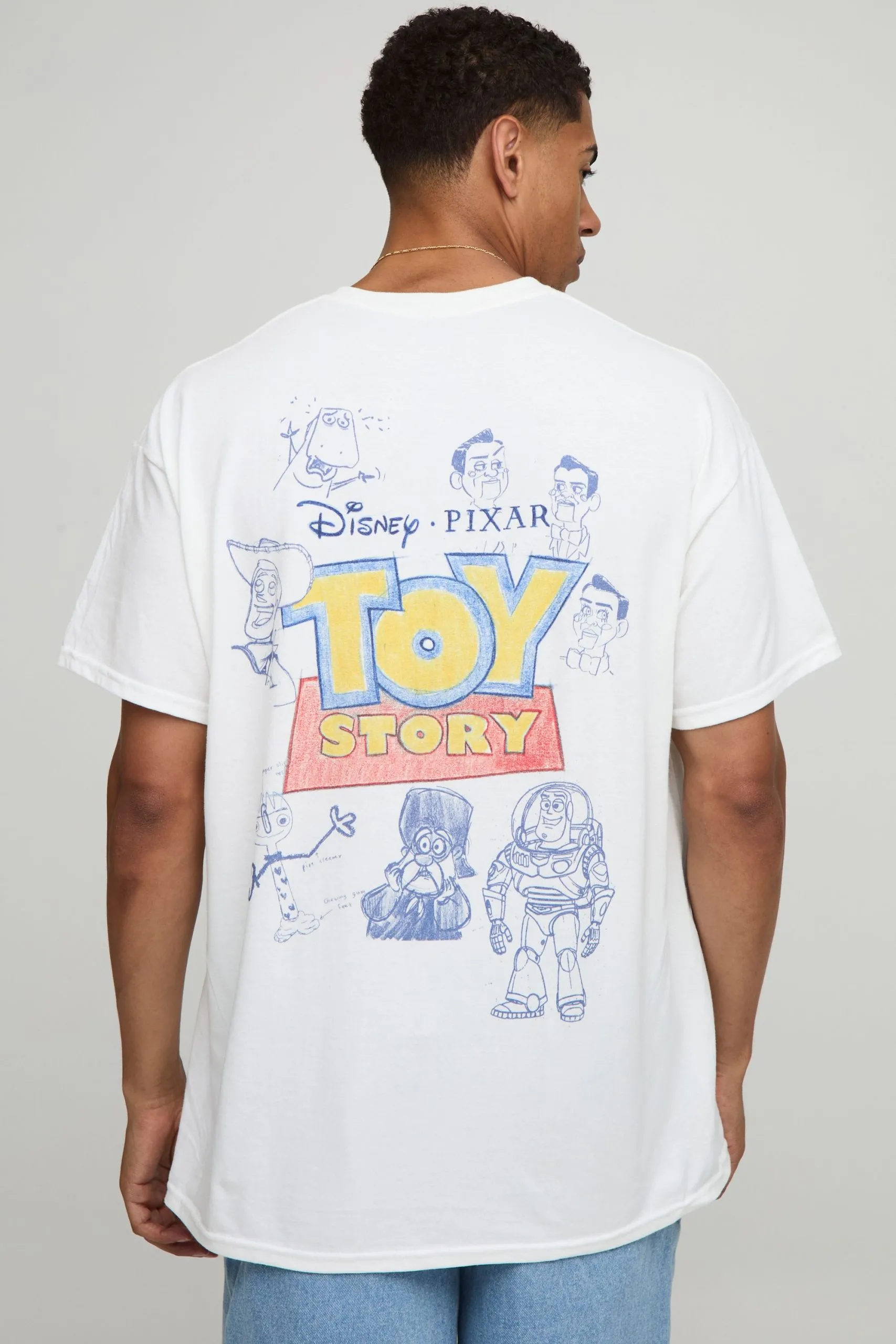 White Oversized Disney Toy Story Lotso License Printed T-Shirt