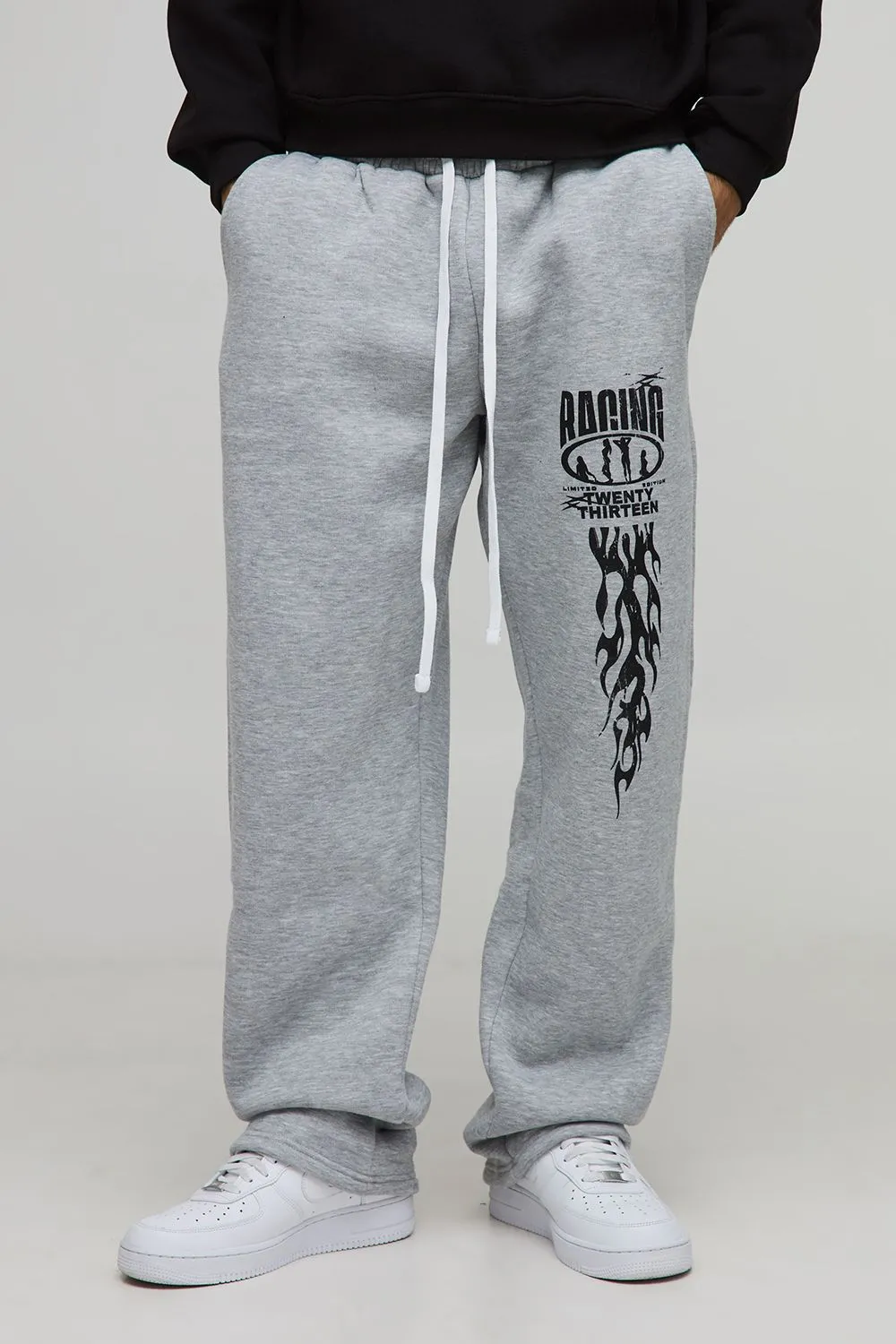 Baggy Fit Moto Graphic Joggers
