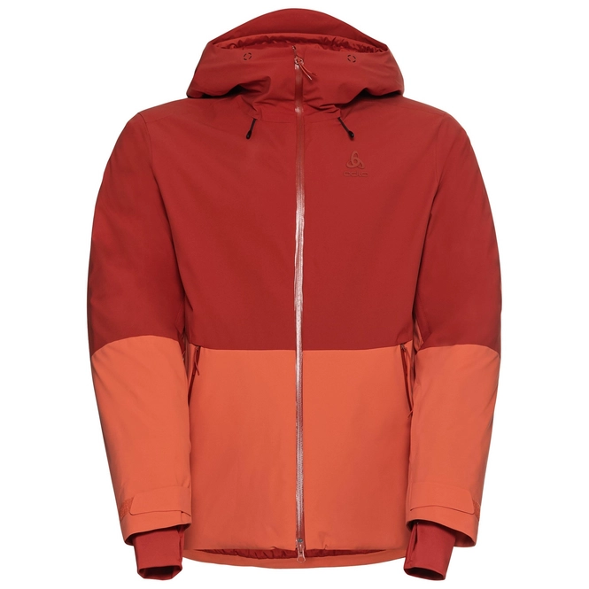 Ski Jacket Odlo Men's Jacket Insulated Ski Bluebird S-Thermic Ketchup Orange Rust