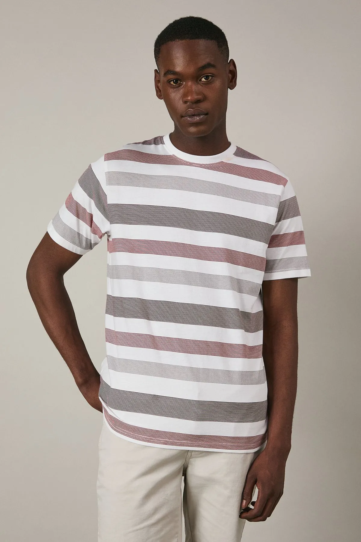 Red Feeder Block Stripe Tee