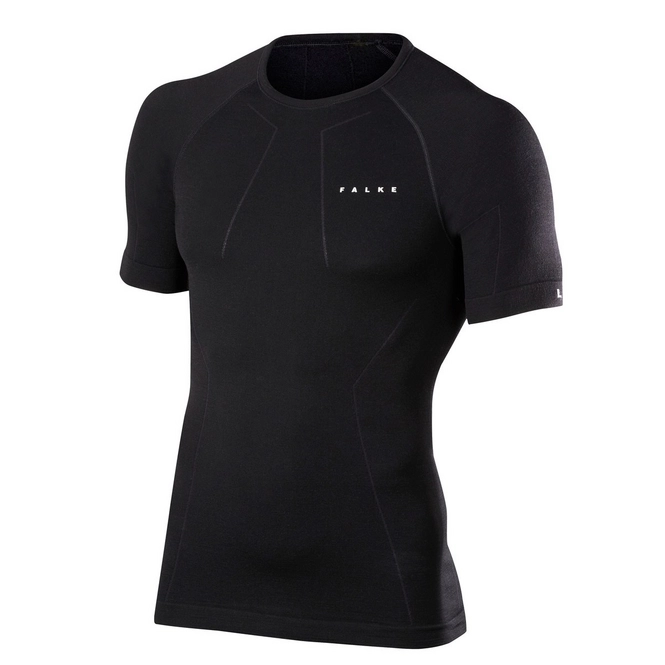 Undershirt Men Falke Comfort Wool-Tech Black