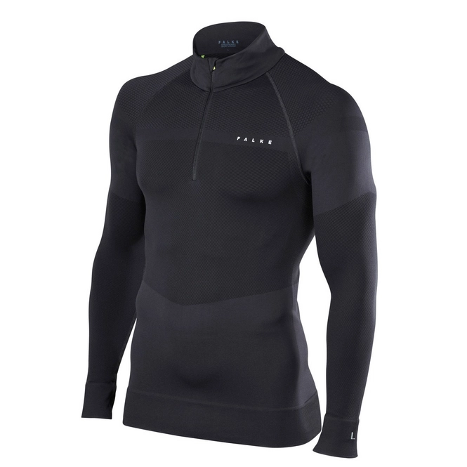 Base Layer Falke Men Zip Black