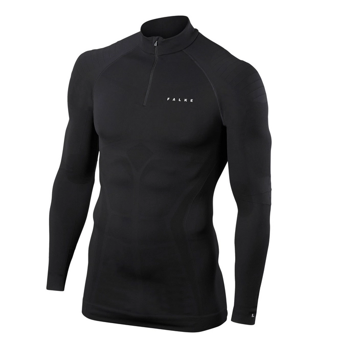 Base Layer Falke Men Zip Tight Fit Black