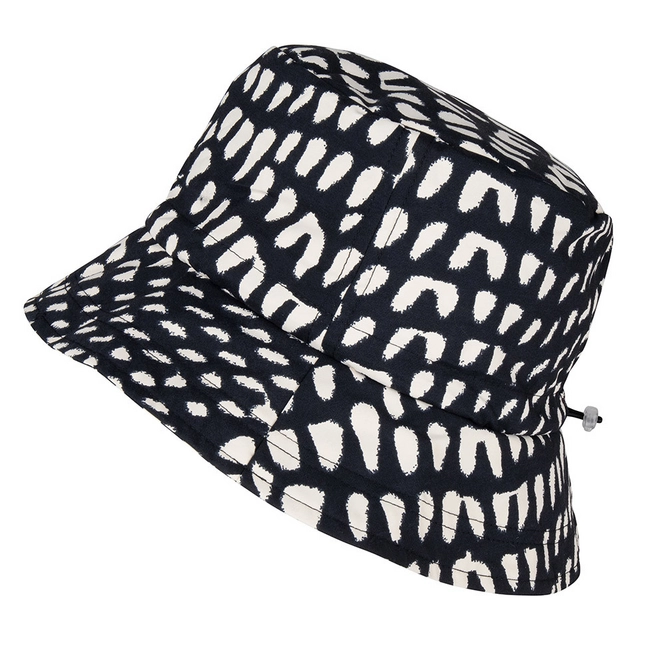 Rain Hat Happy Rainy Days Foldable Belene Graphic Black Beige