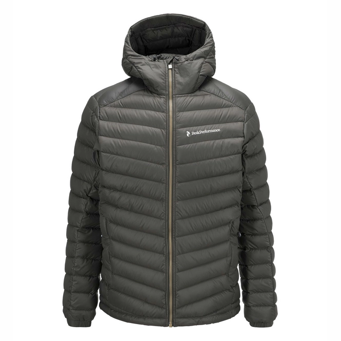 Ski Jacket Peak Performance Men Frost Down Hooded Black Olive