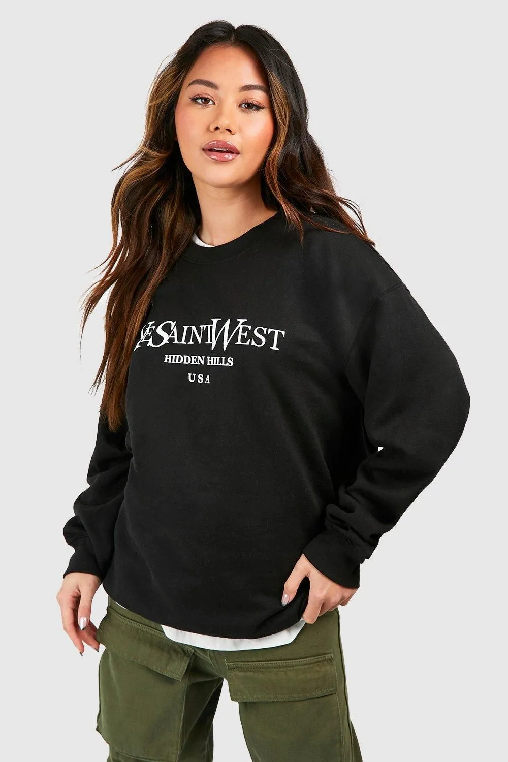 Ye Saint West Slogan Oversized Sweatshirt