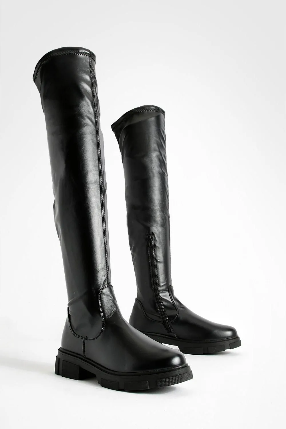 Wide Fit Stretch Knee High Boots