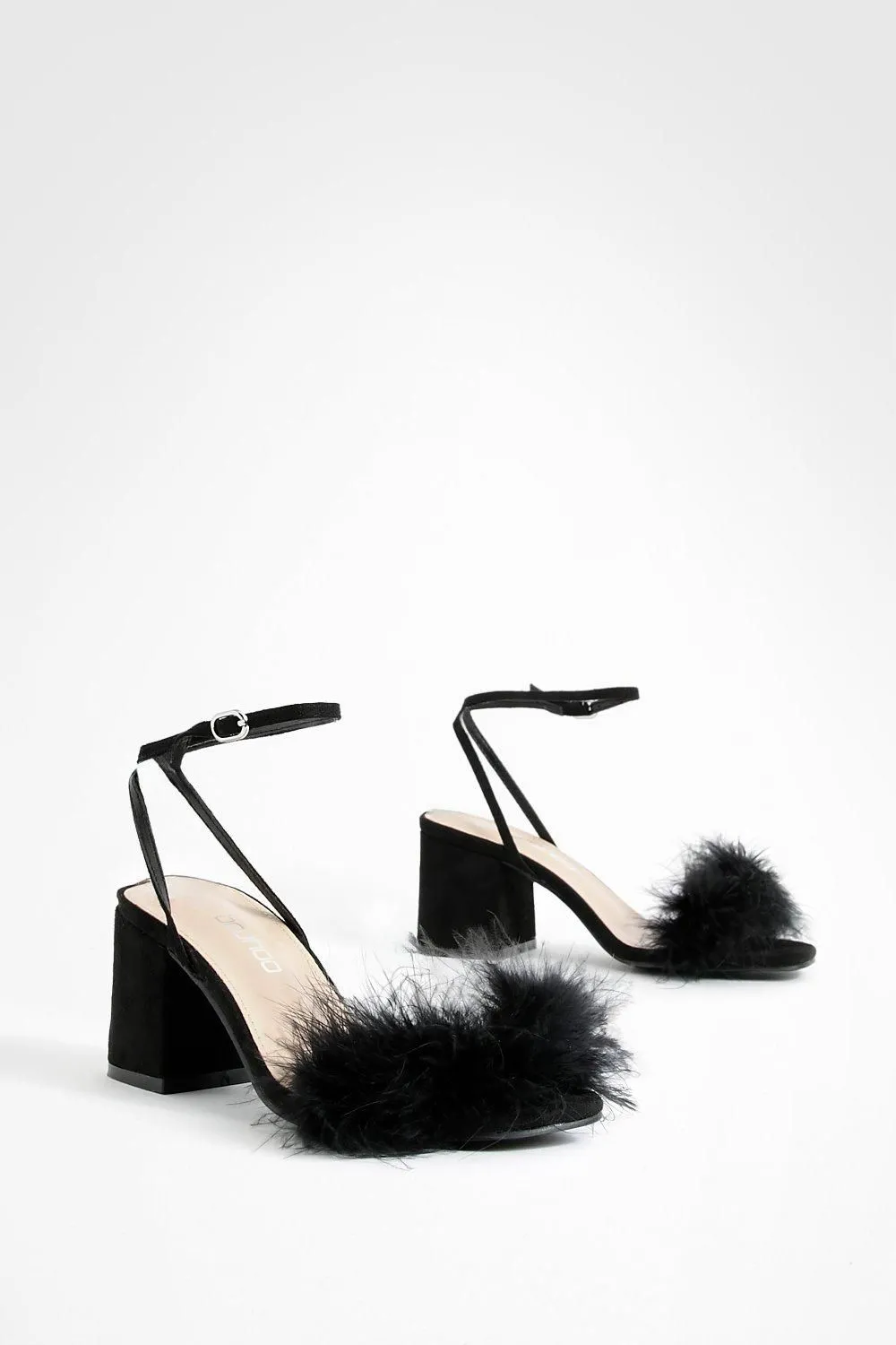 Feather Strap Low Block Heel Two Parts