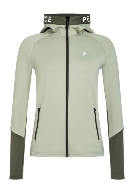 Zip Sweatshirt Peak Performance Women's Rider Mid Zip Hood Limit Green Pine
