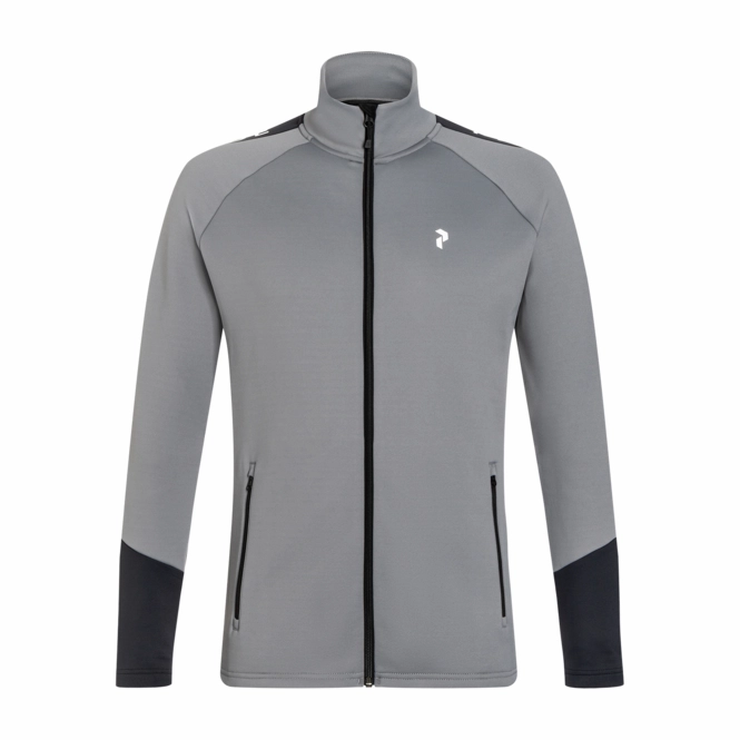 Jacket Peak Performance Men's Rider Mid Zip Jacket Quiet Grey Black