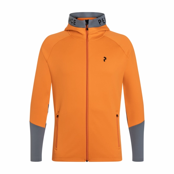 Jacket Peak Performance Men's Rider Mid Zip Hood Orange Flare Quiet