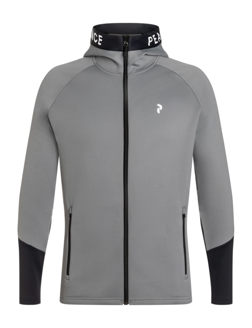 Jacket Peak Performance Men's Rider Mid Zip Hood Quiet Grey Black
