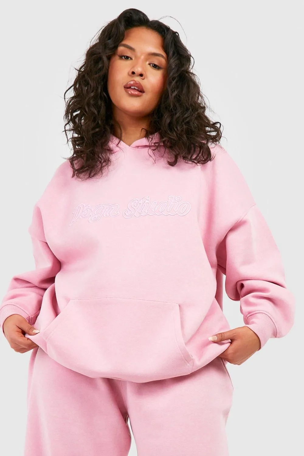 Plus DSGN Studio 3d Embroidered Oversized Hoodie