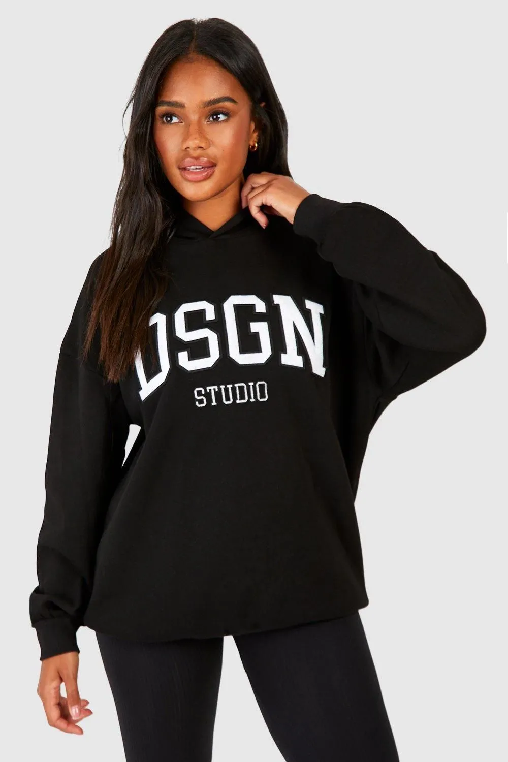 DSGN Studio Applique Embroidered Oversized Hoodie