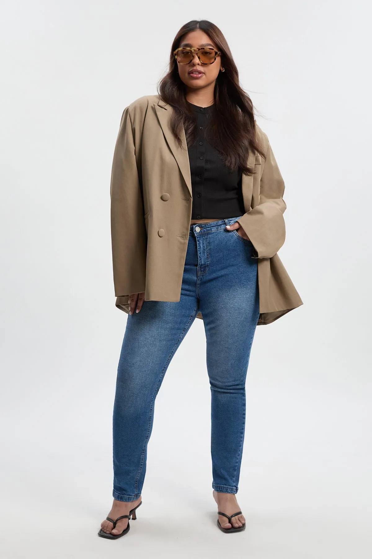 Boohoo Basics Plus Stretch Skinny Jeans