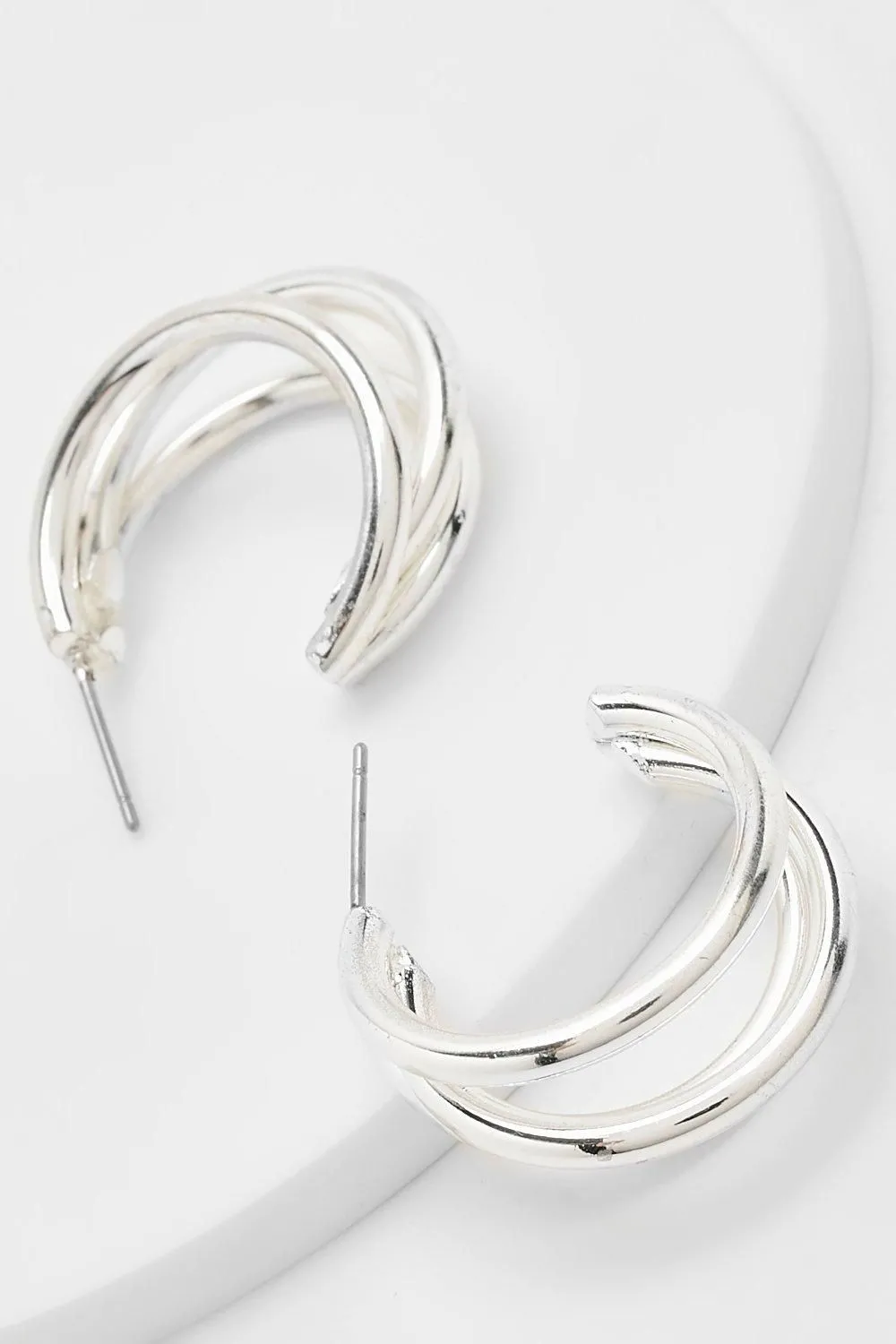 Triple Cut Out Hoop Earrings