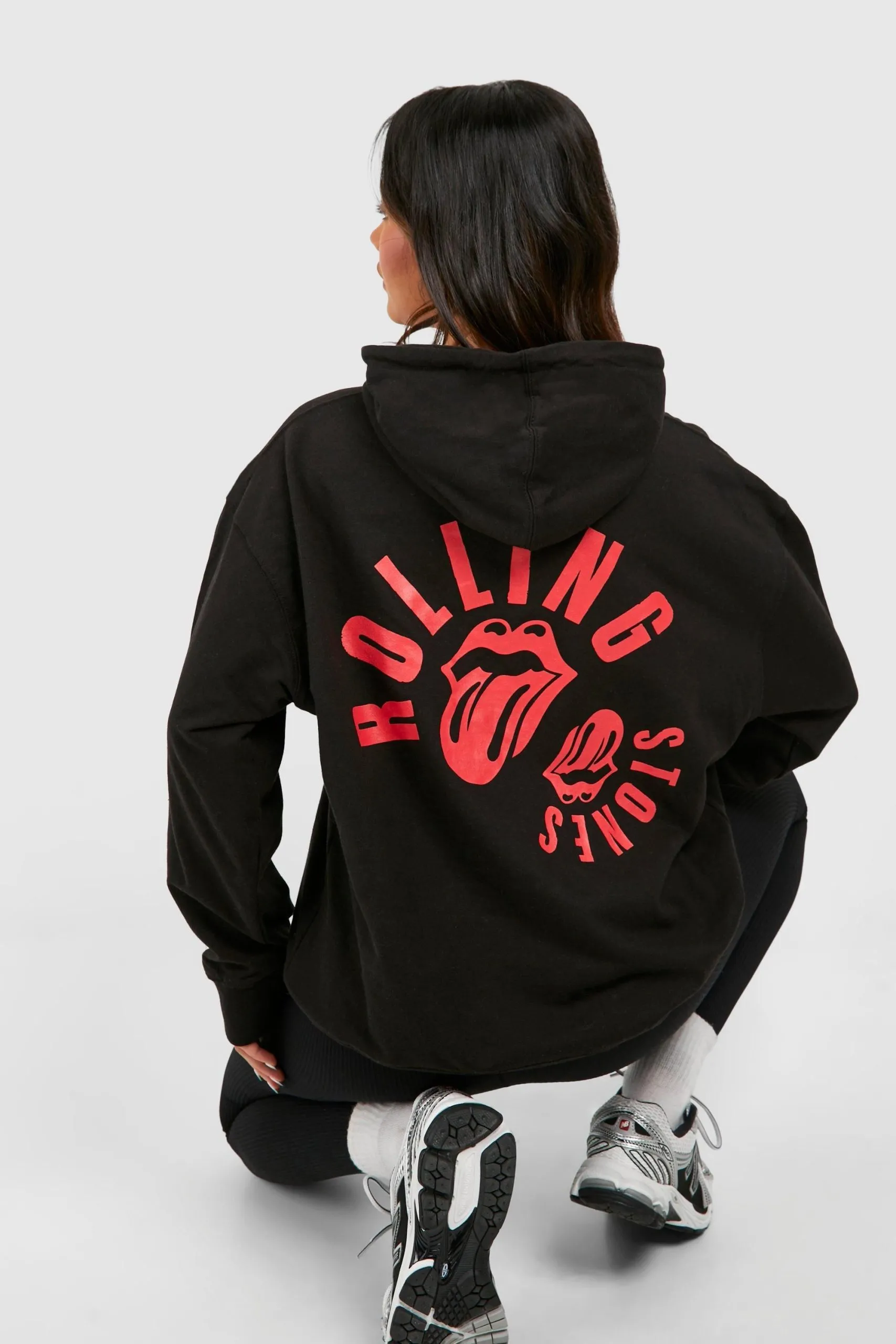 Rolling Stones Licence Back Print Oversized Hoodie