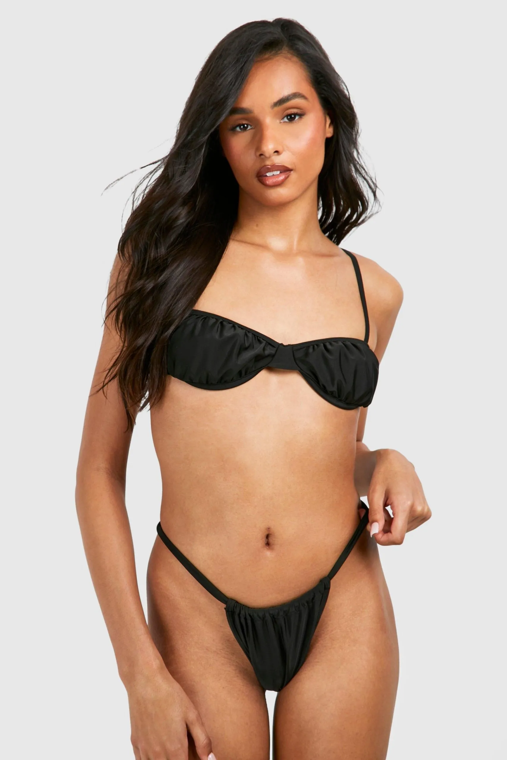 Tall Ruched Cup Detail Bikini Set