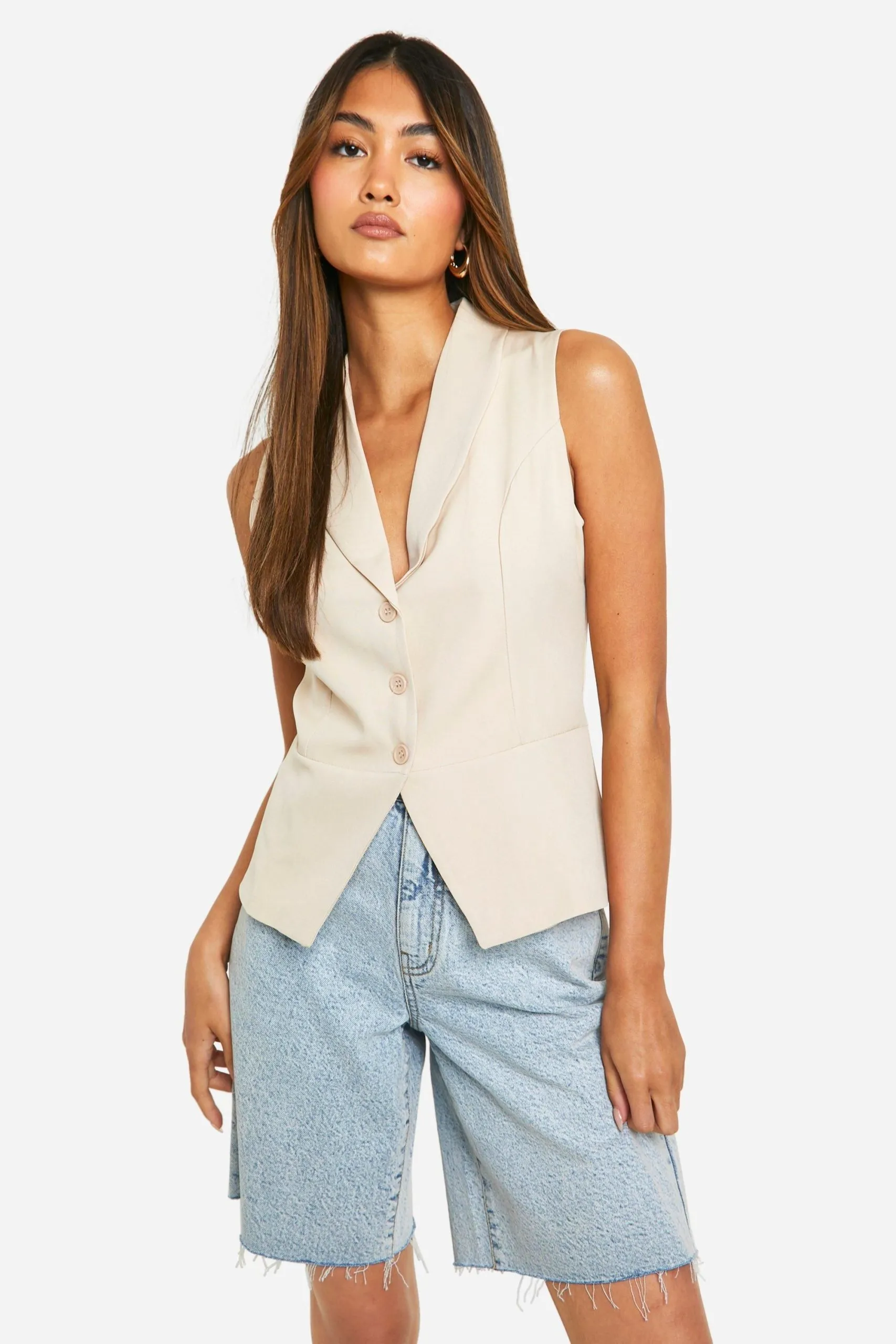 Split Hem Longline Waistcoat