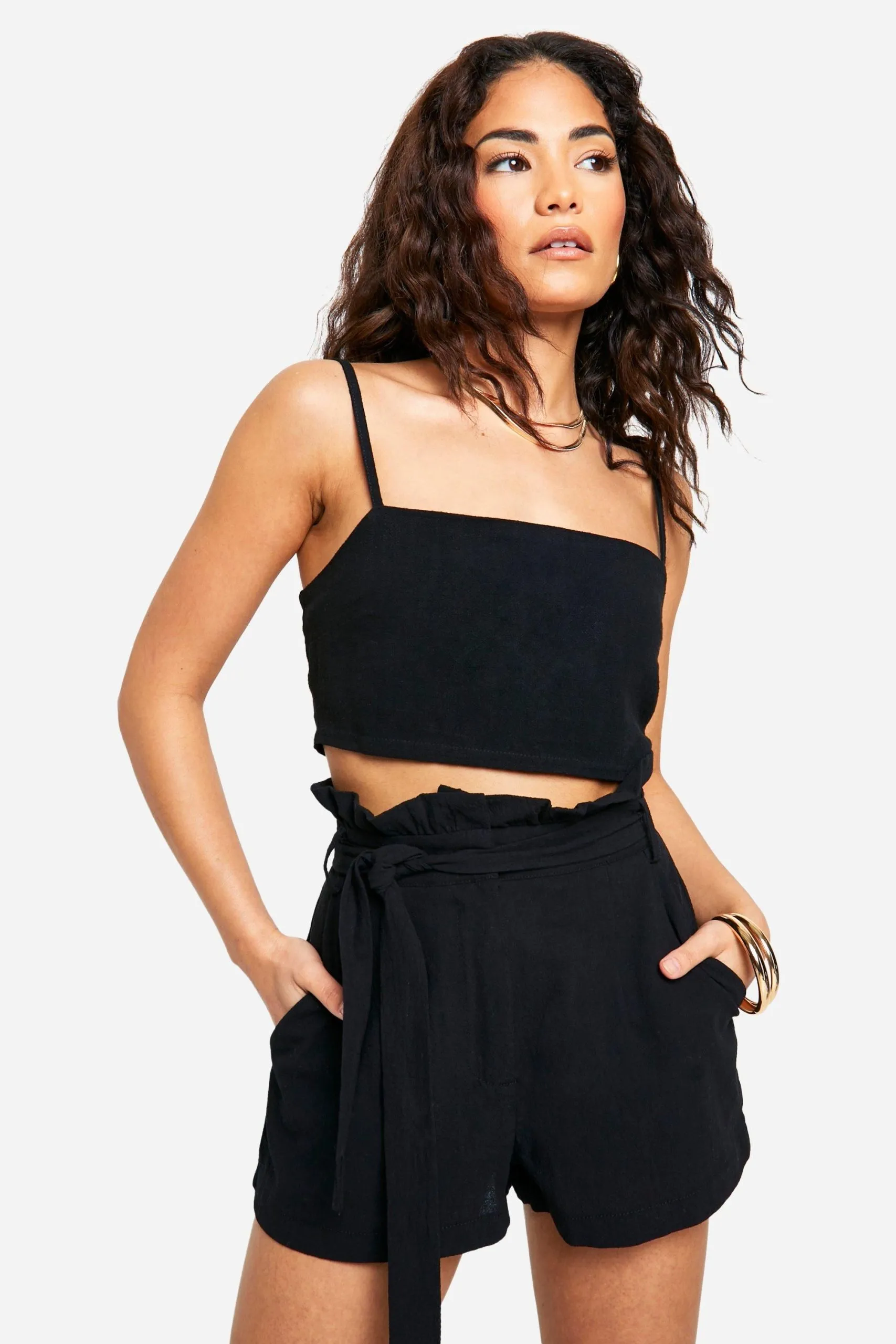 Petite Paperbag Waist Shorts