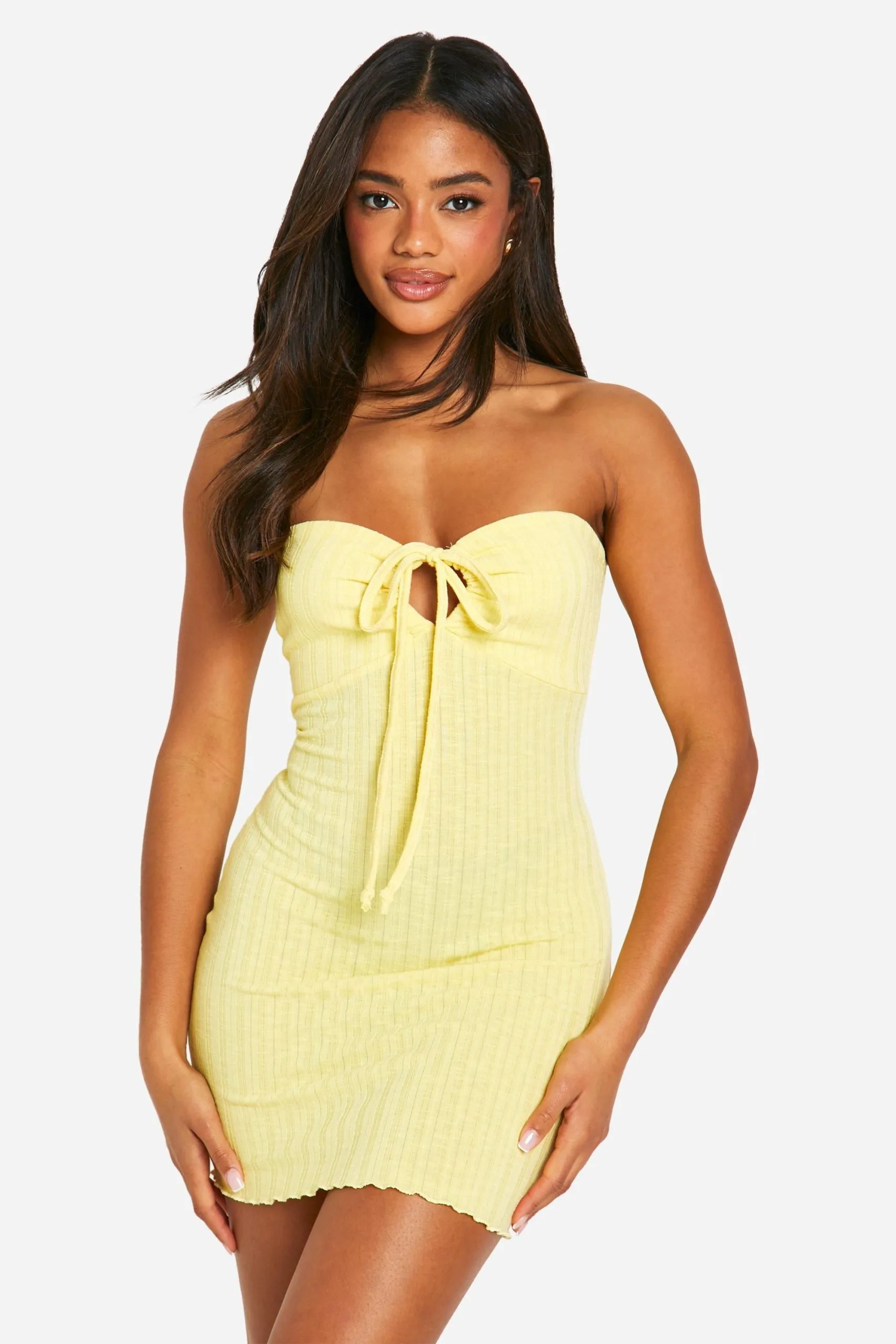 Wide Rib Bandeau Mini Dress