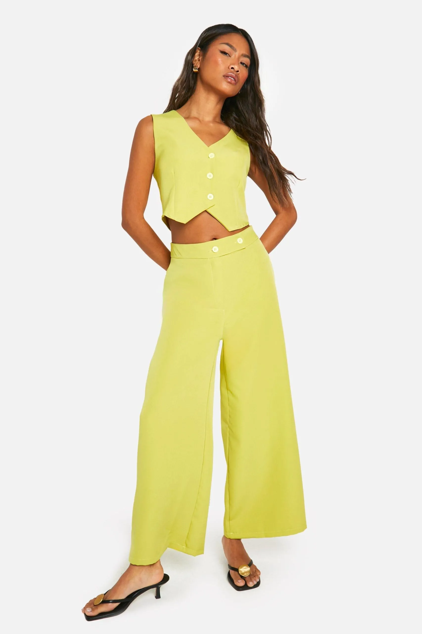 Woven Tailored Wide Leg Culottes
