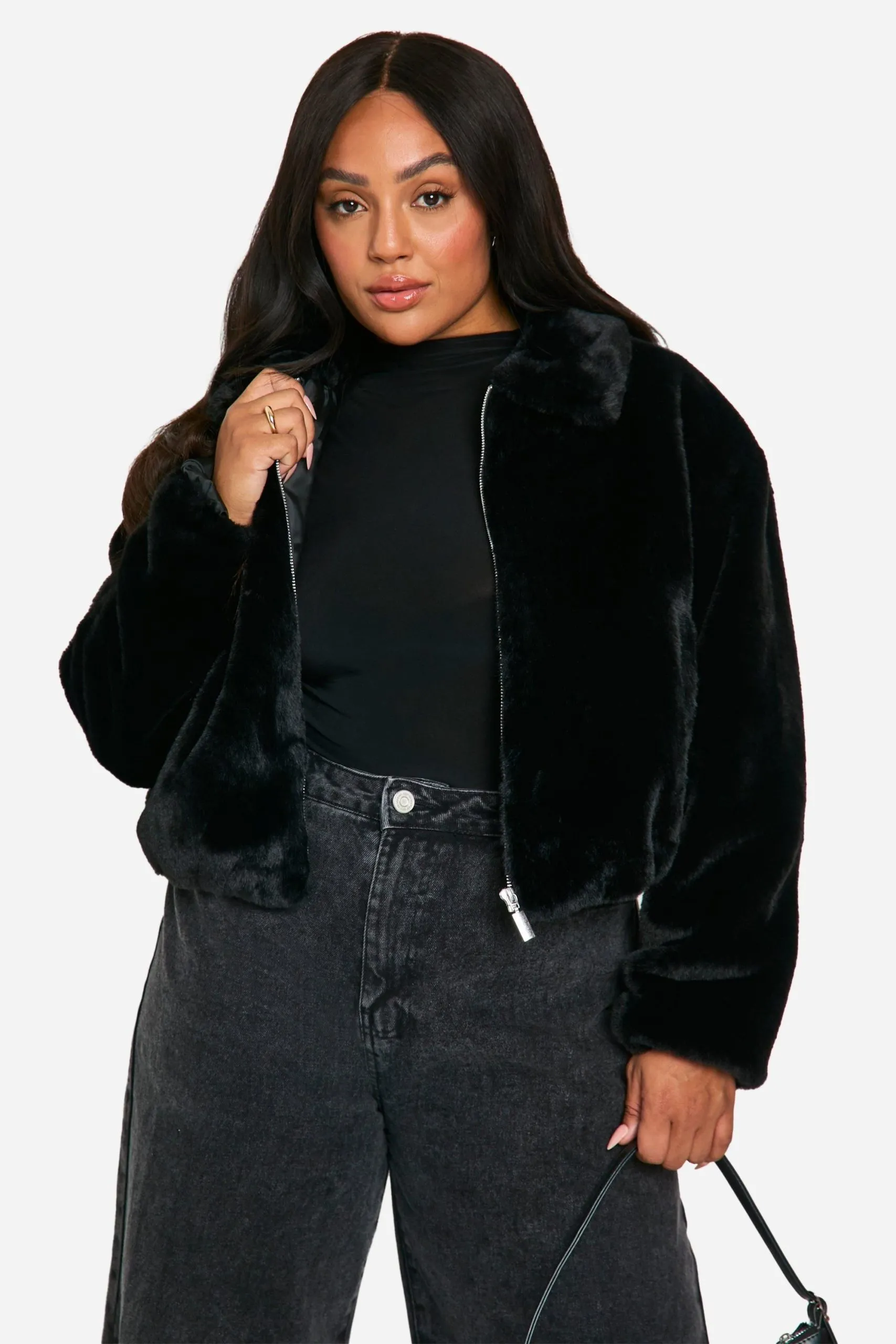 Plus Faux Fur Jacket