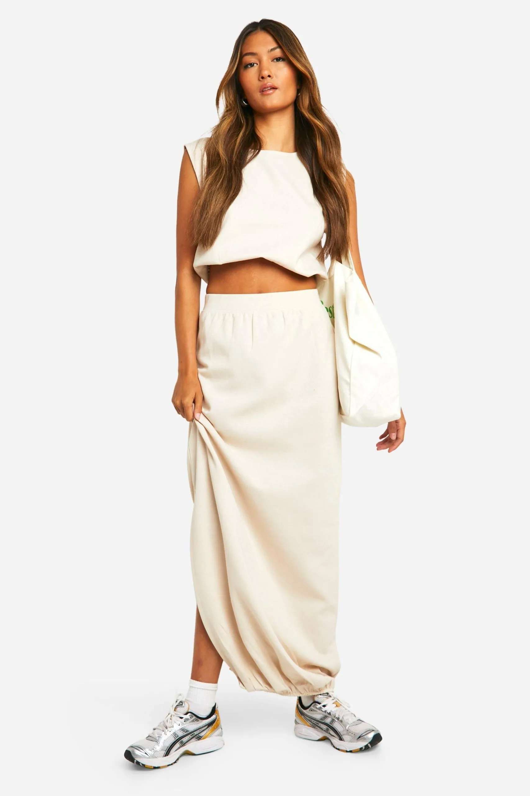 Bubble Split Midaxi Skirt