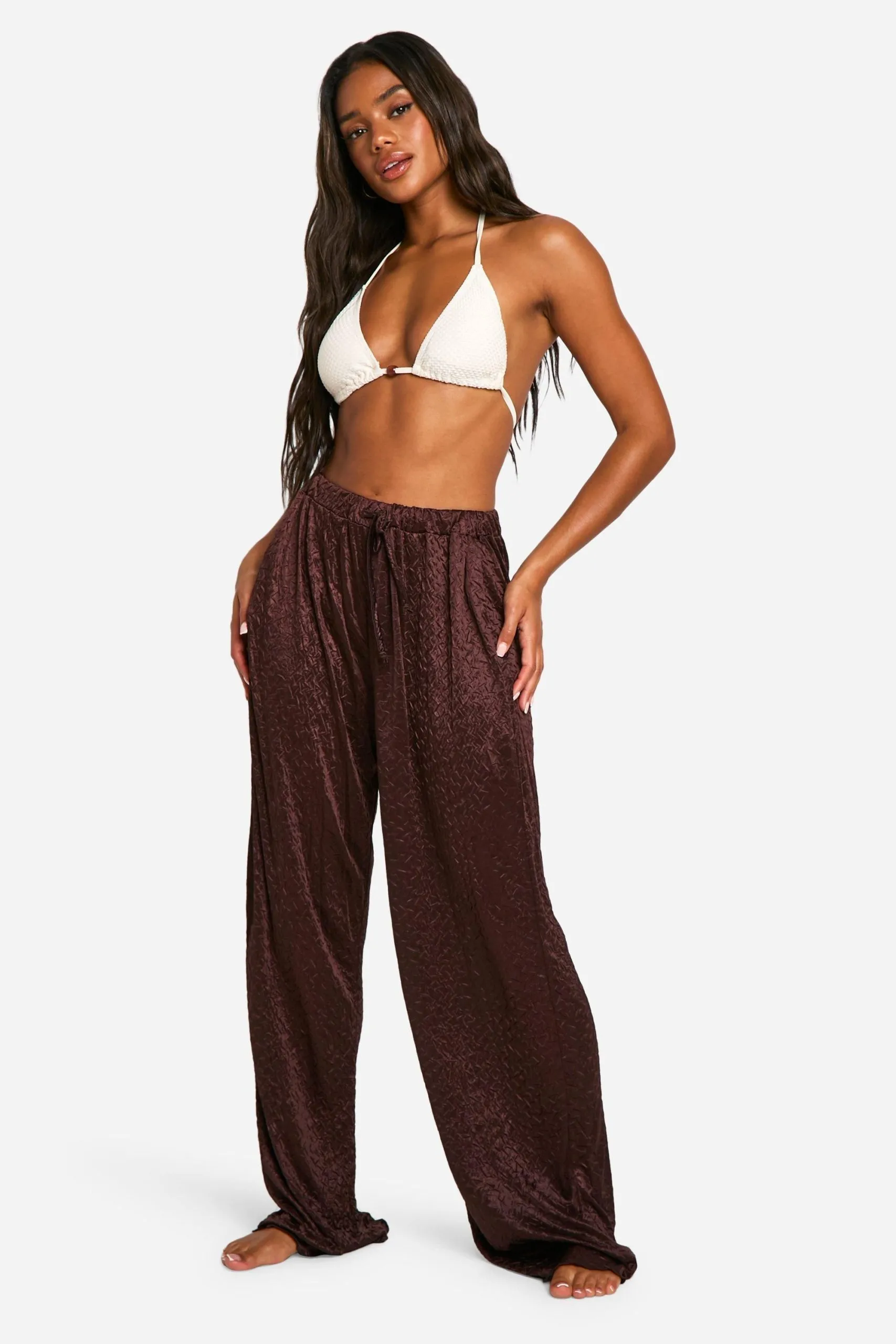 Crushed Satin Beach Trousers