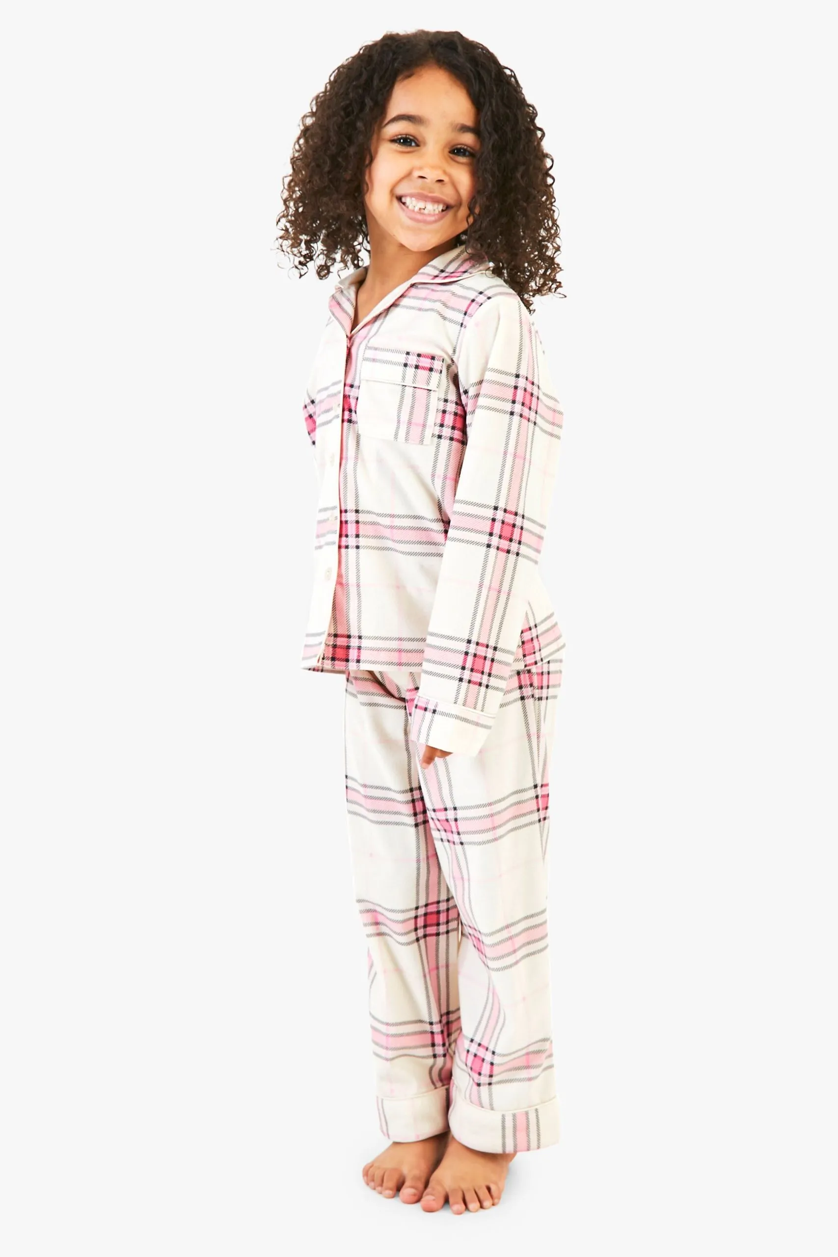 Mini Me Matching Pink Check Pyjamas