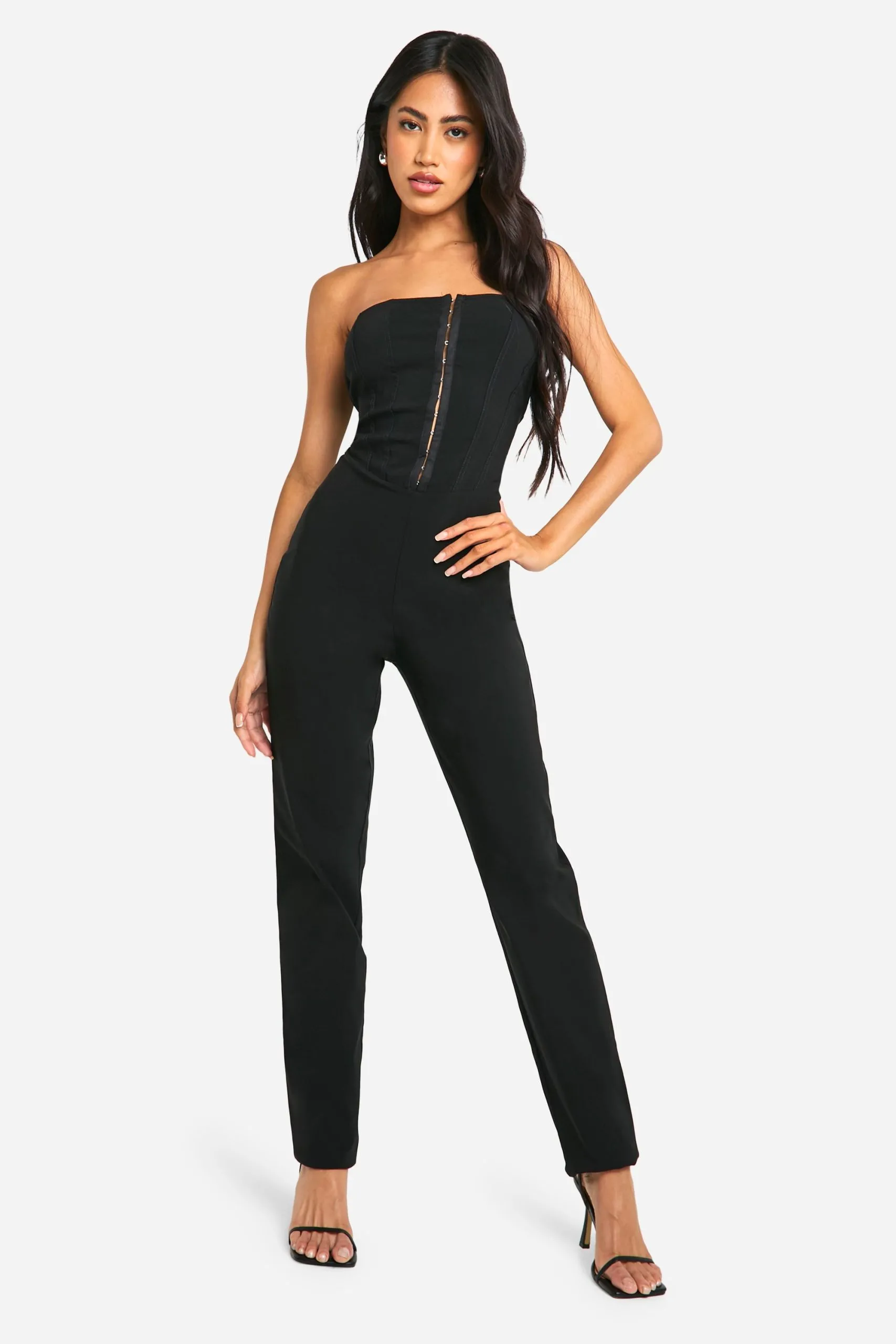Bandeau Eyelet Corset Jumpsuit