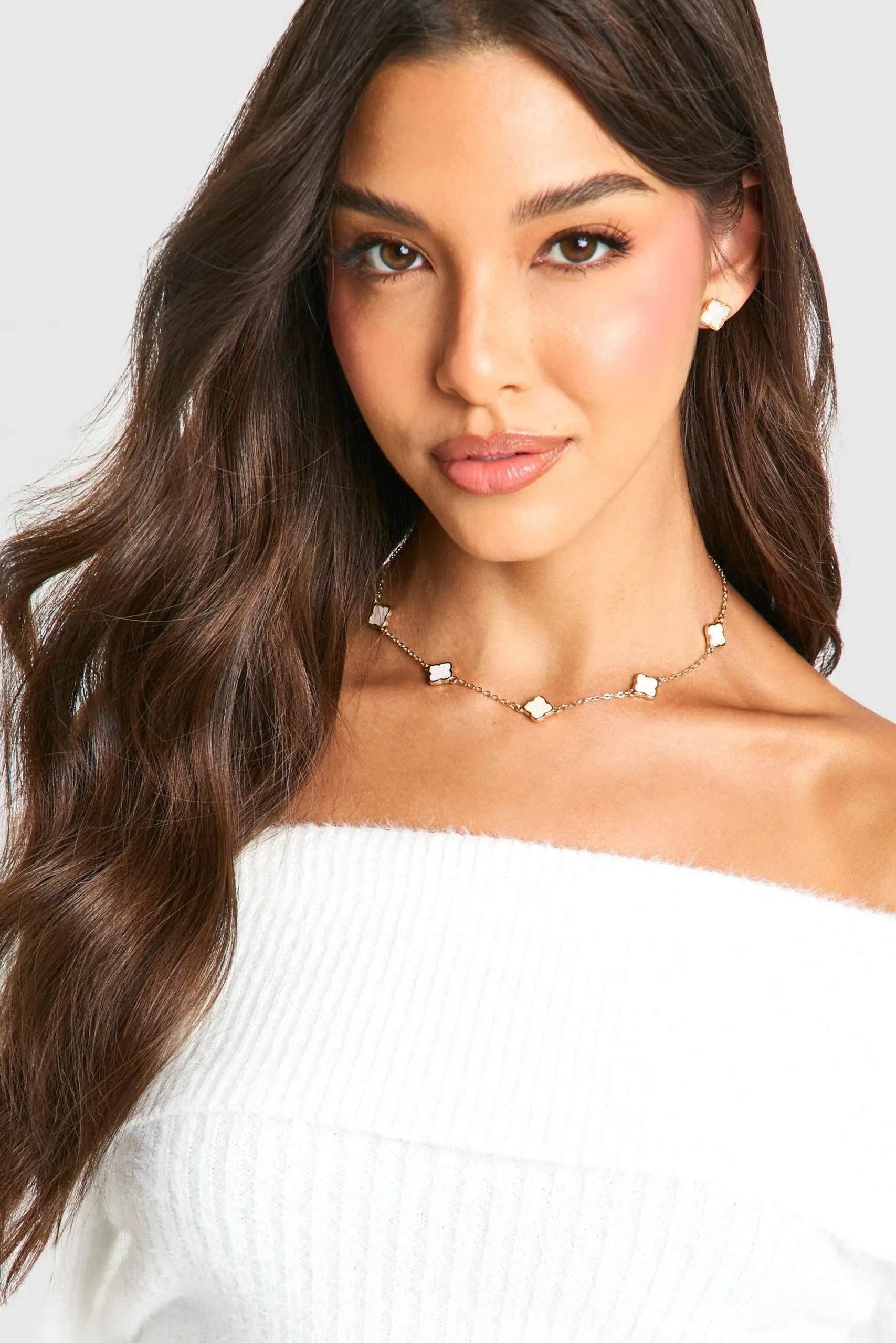 Pearl Multi Clover Necklace