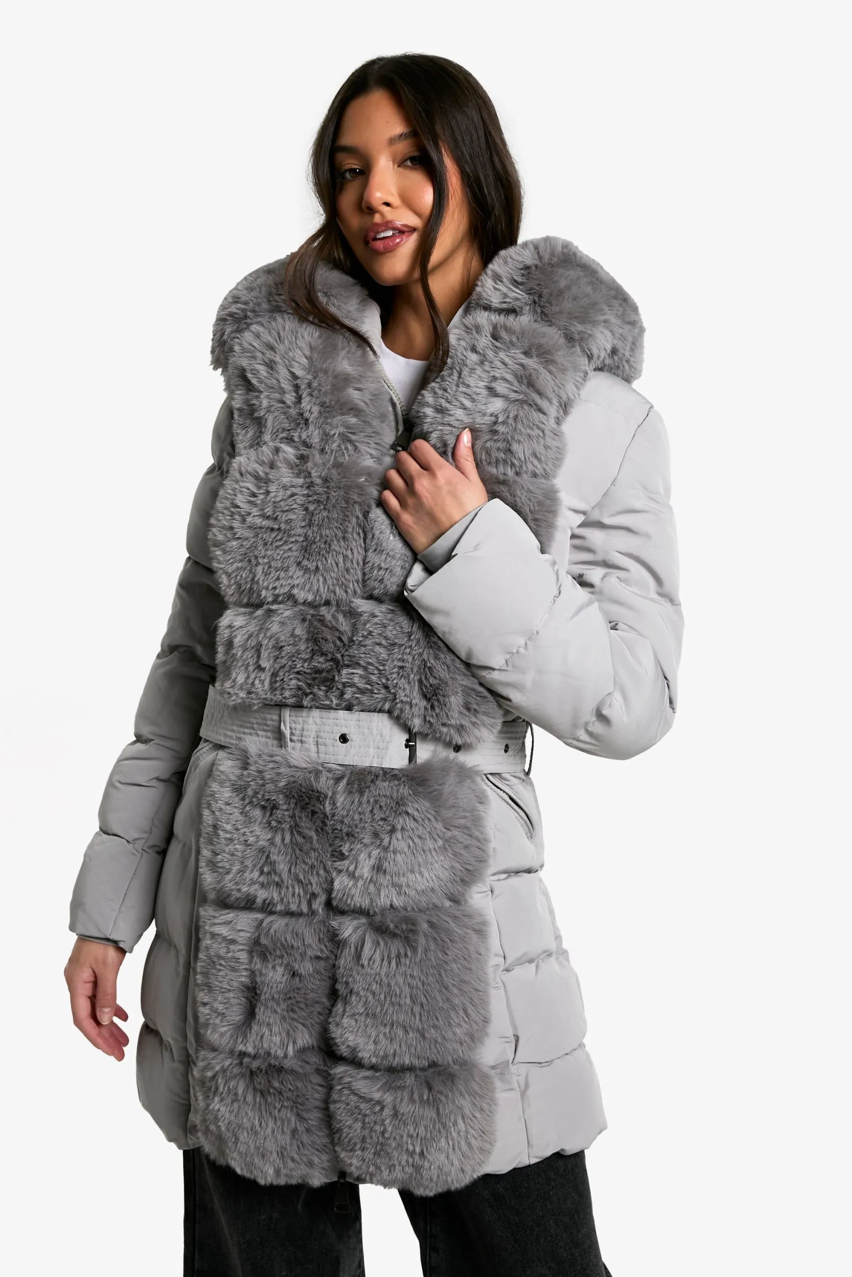 Premium Faux Fur Trim Parka