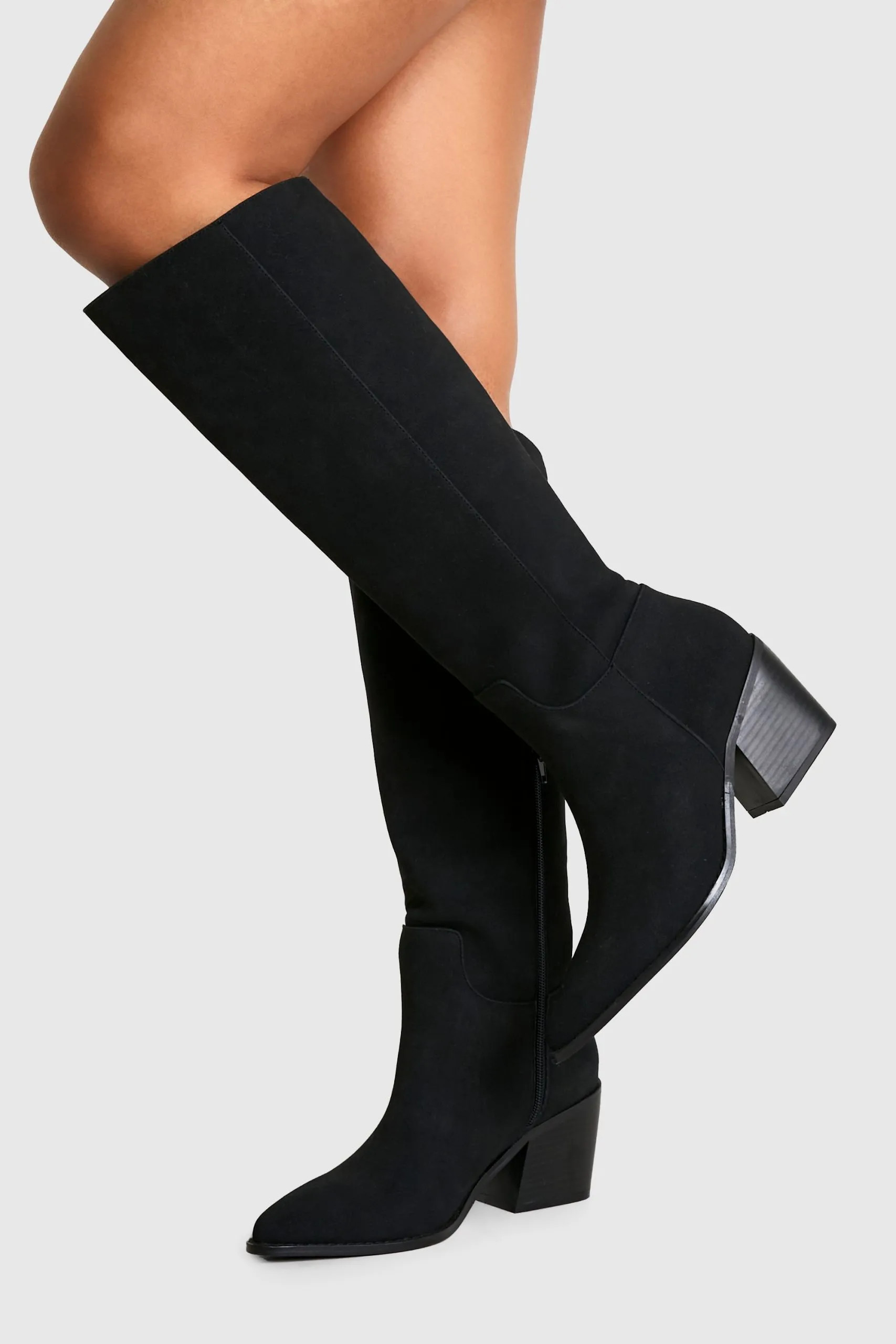 Wide Fit Nubuck Western Cowboy Boots