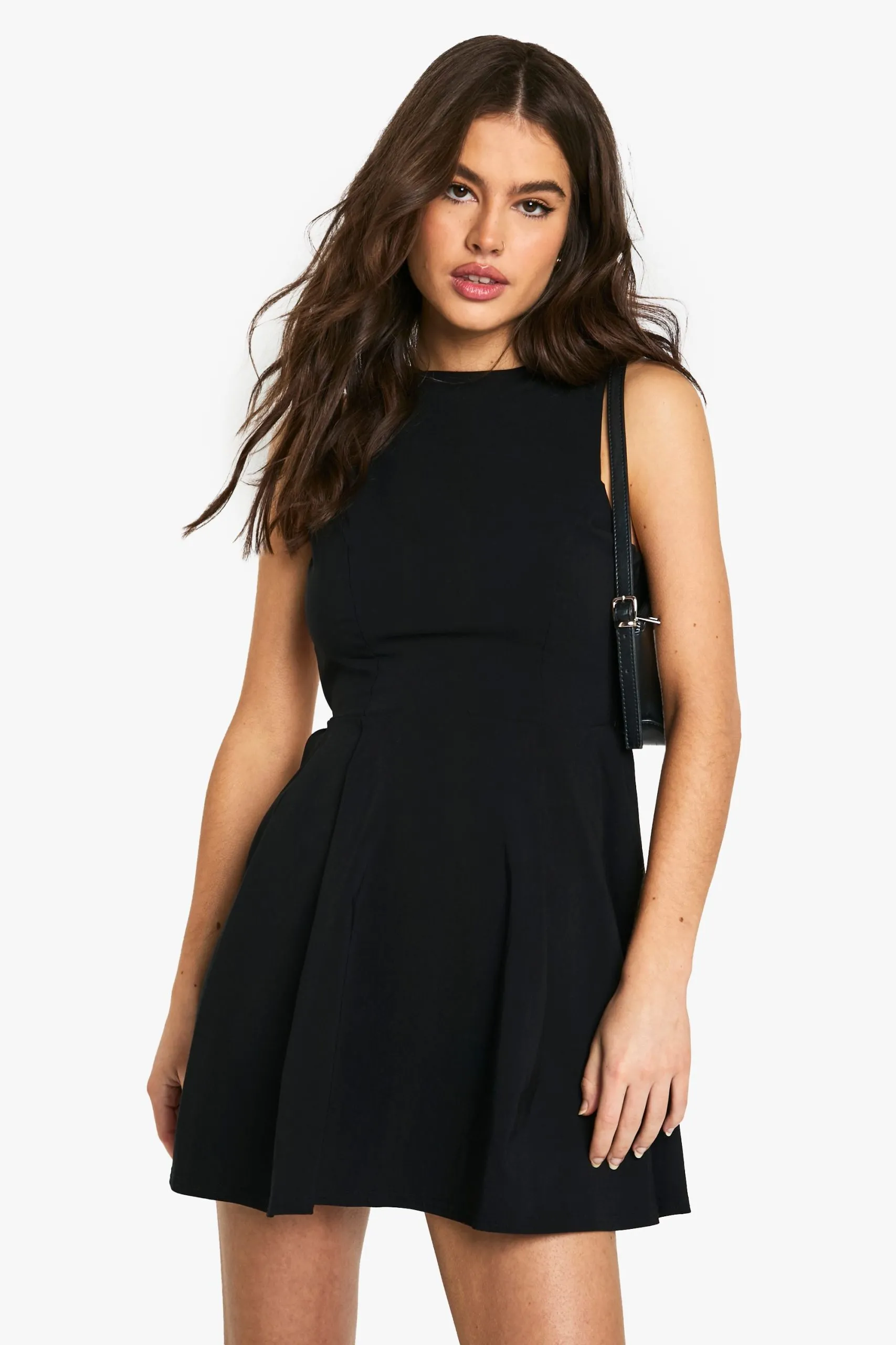 Bengaline Open Back Skater Dress