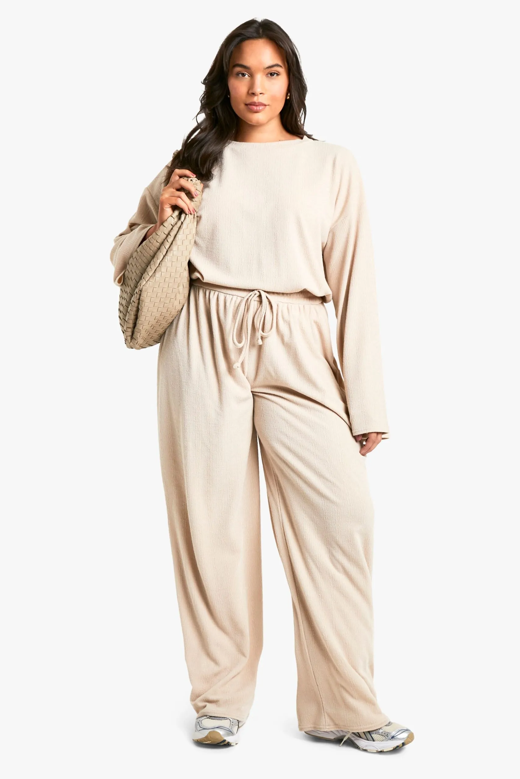 Plus Long Sleeve & Wide Leg Trouser Co Ord
