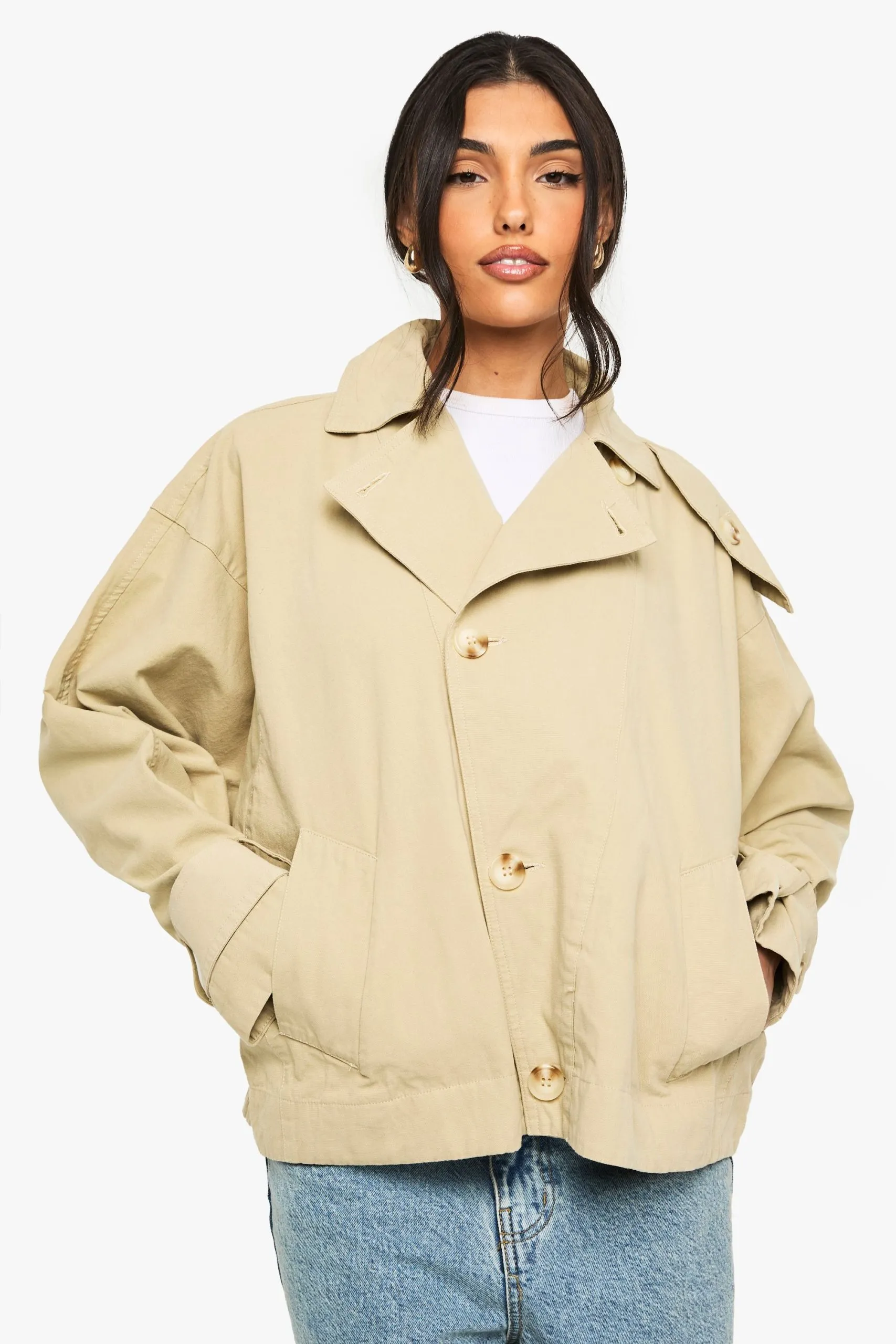 Short Asymmetric Trench Coat