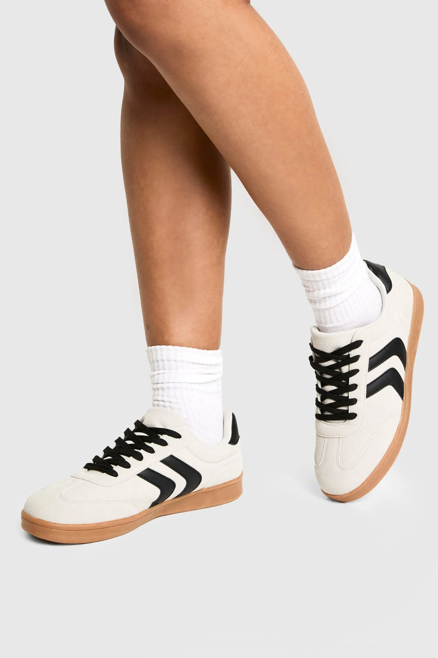 Contrast Stripe Flat Trainers