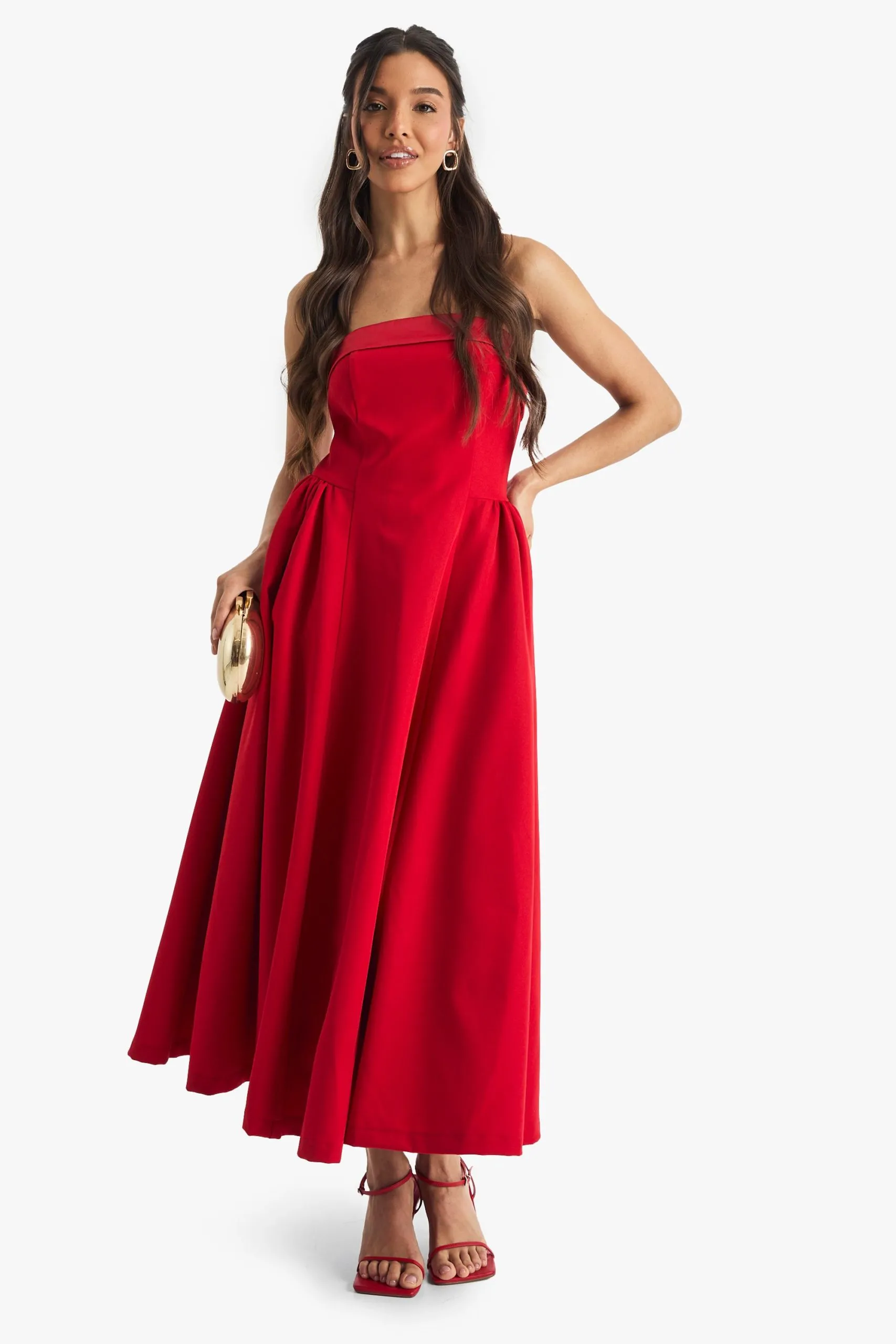 Premium Bandeau Volume Midaxi Dress