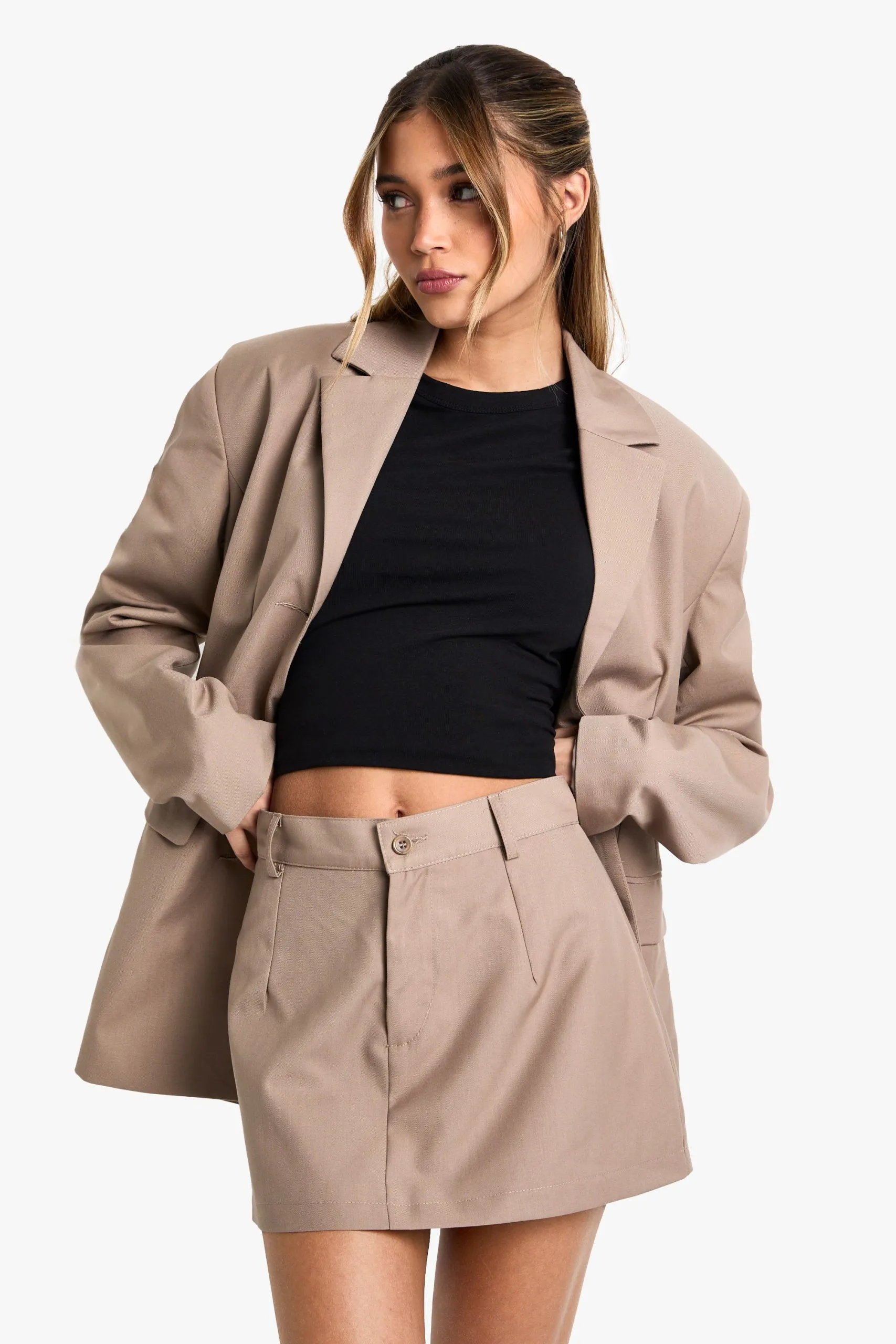 Woven Tailored Mini Skirt