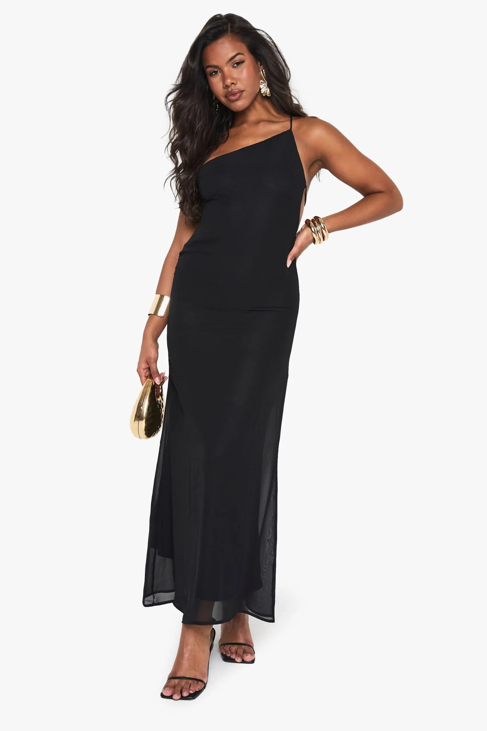 Asymmetric Column Maxi Dress