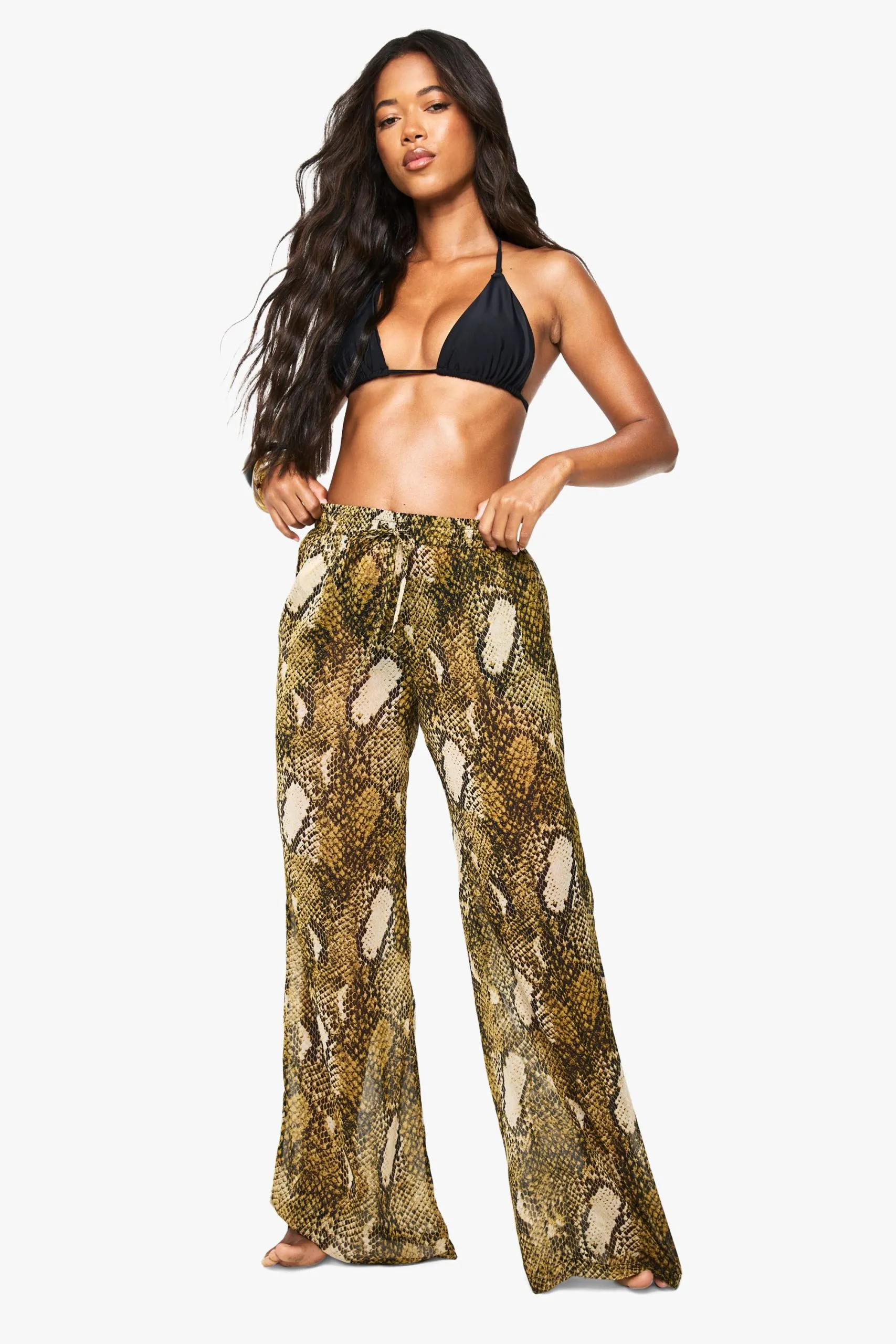 Beachwear Essentials Snake Print Trousers